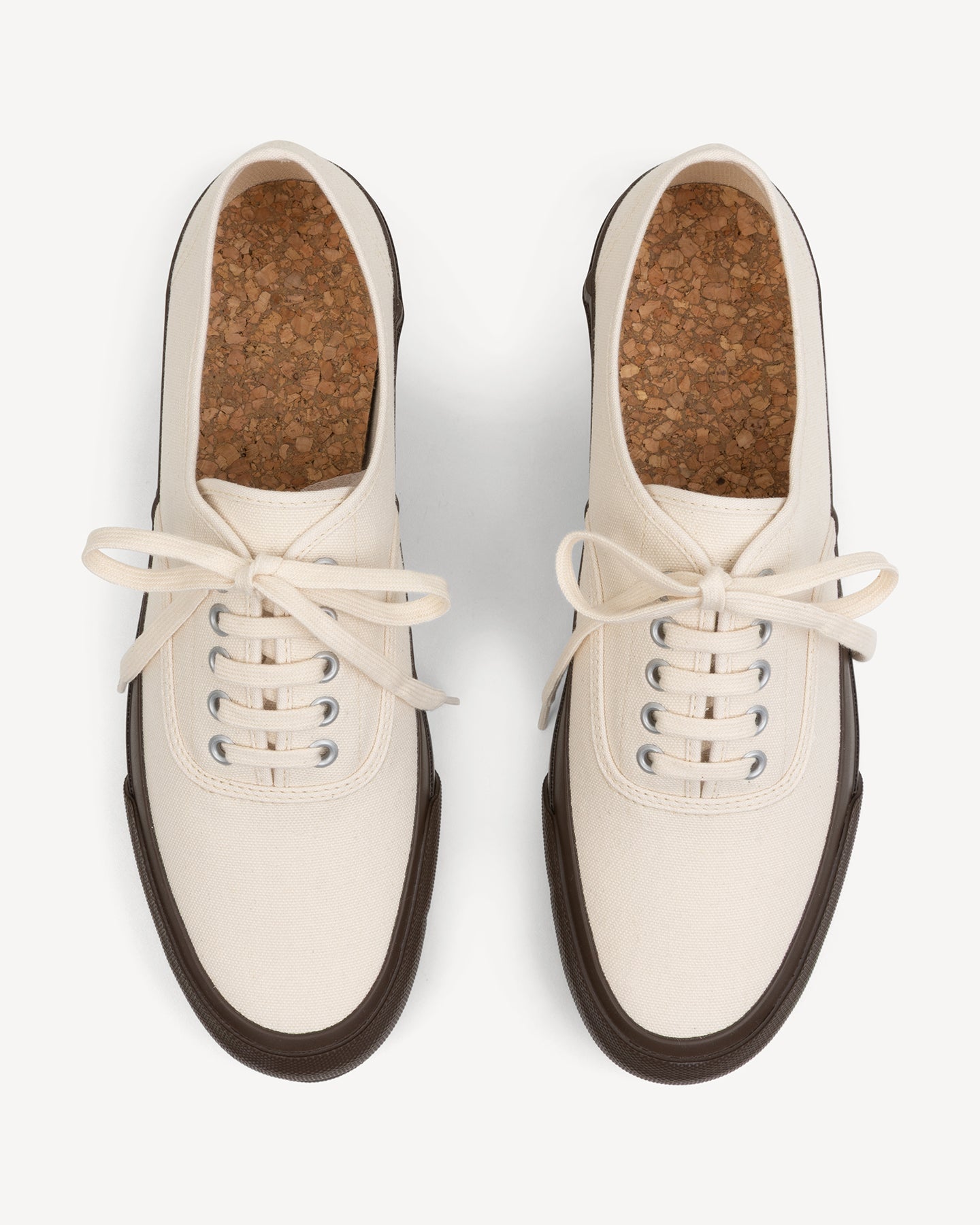 Doek Ecru/Brown Canvas Tennis Sneakers