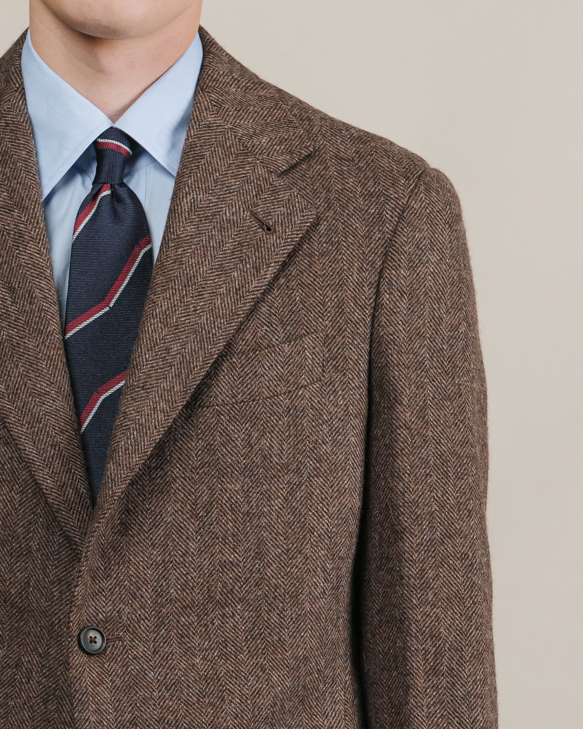 Brown Herringbone Tweed Sport Coat | Made in Italy | Besnard