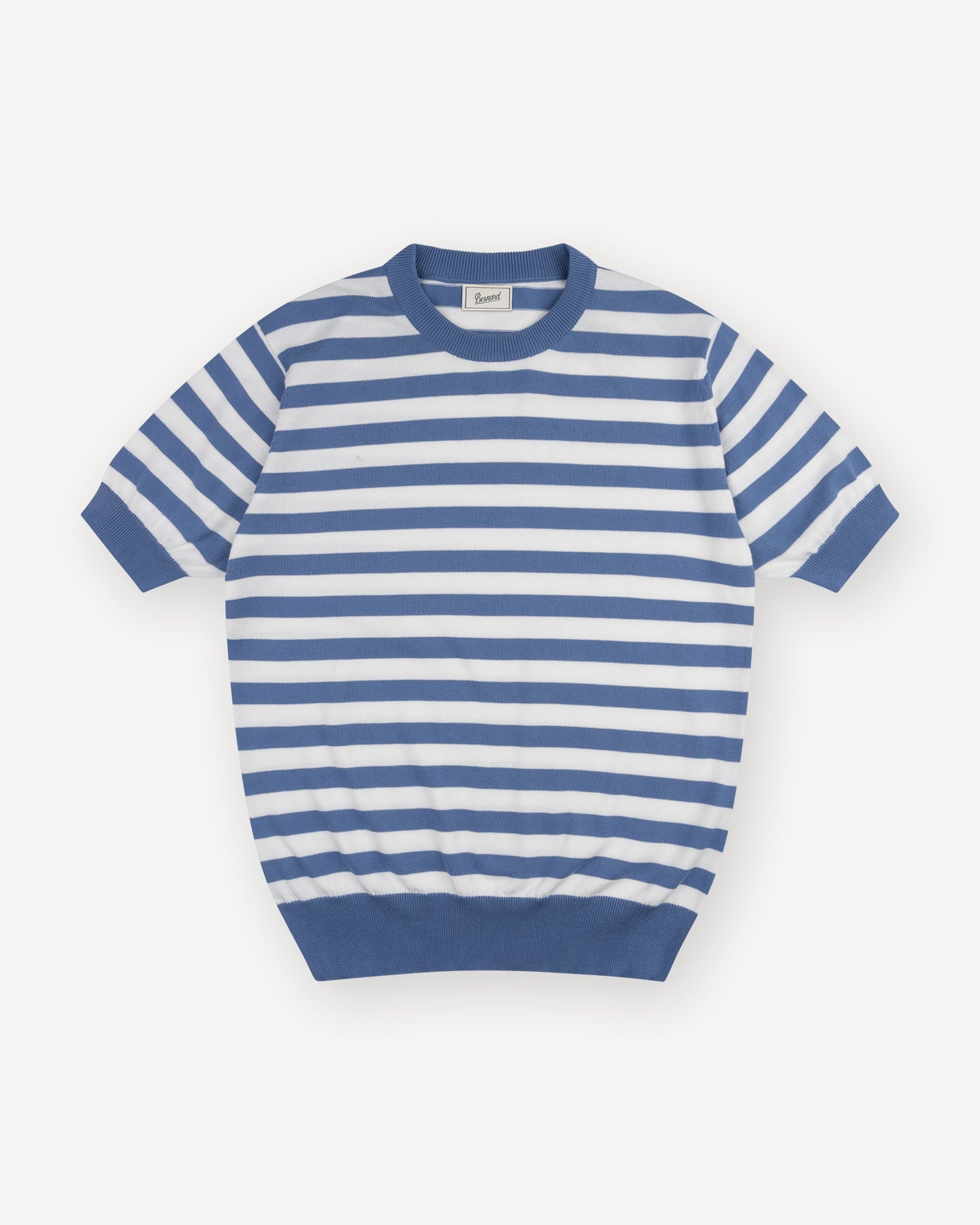 Blue White Stripe Knitted T-Shirt