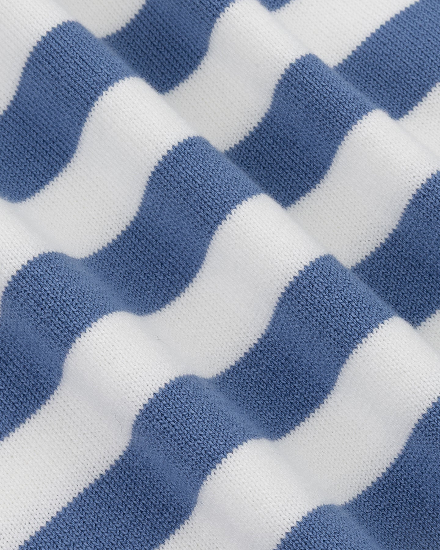 Blue White Striped Cotton Skipper Polo