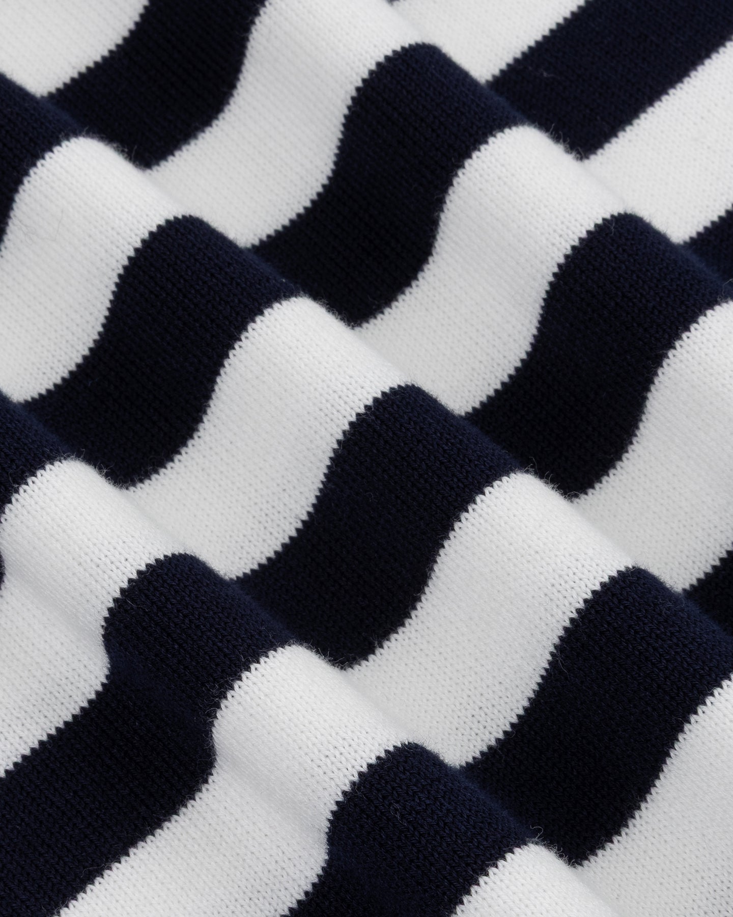 Navy White Stripe Knitted T-Shirt