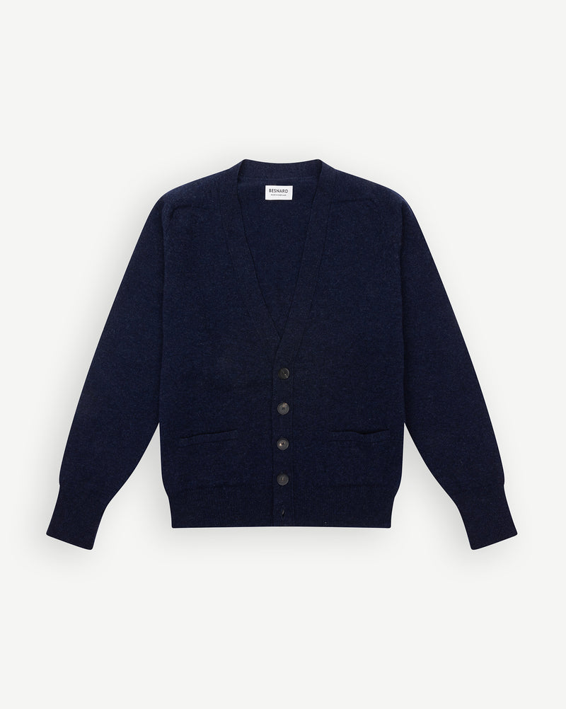 Donkerblauwe Wollen Cardigan