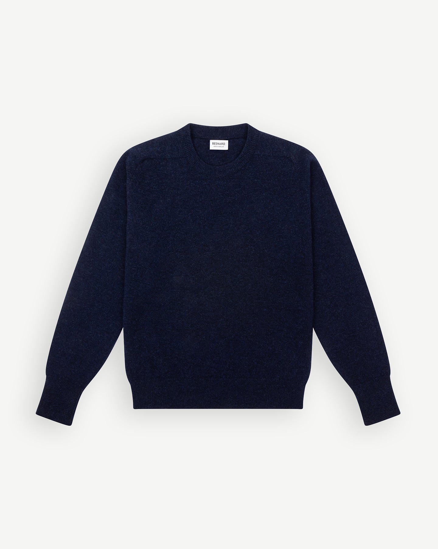 Dark blue lambswool crew neck sweater