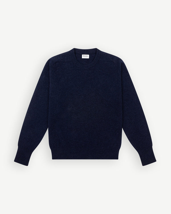 Dark Blue Lambswool Crew Neck