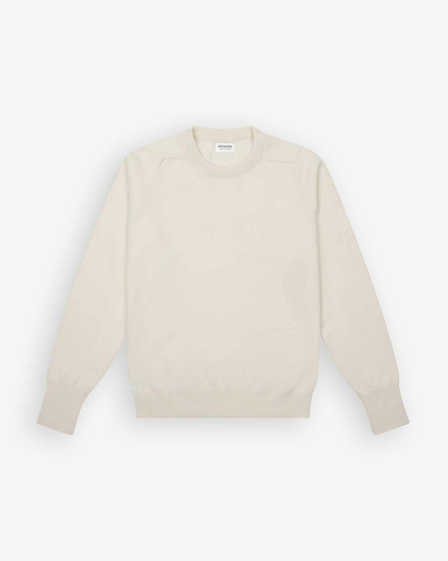 Ecru lambswool crew neck sweater