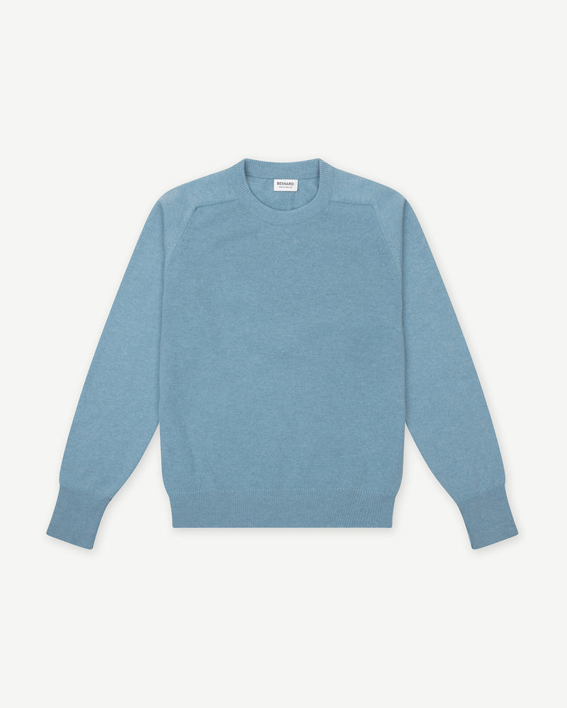 Lichtblauwe Wollen Crew Neck Trui