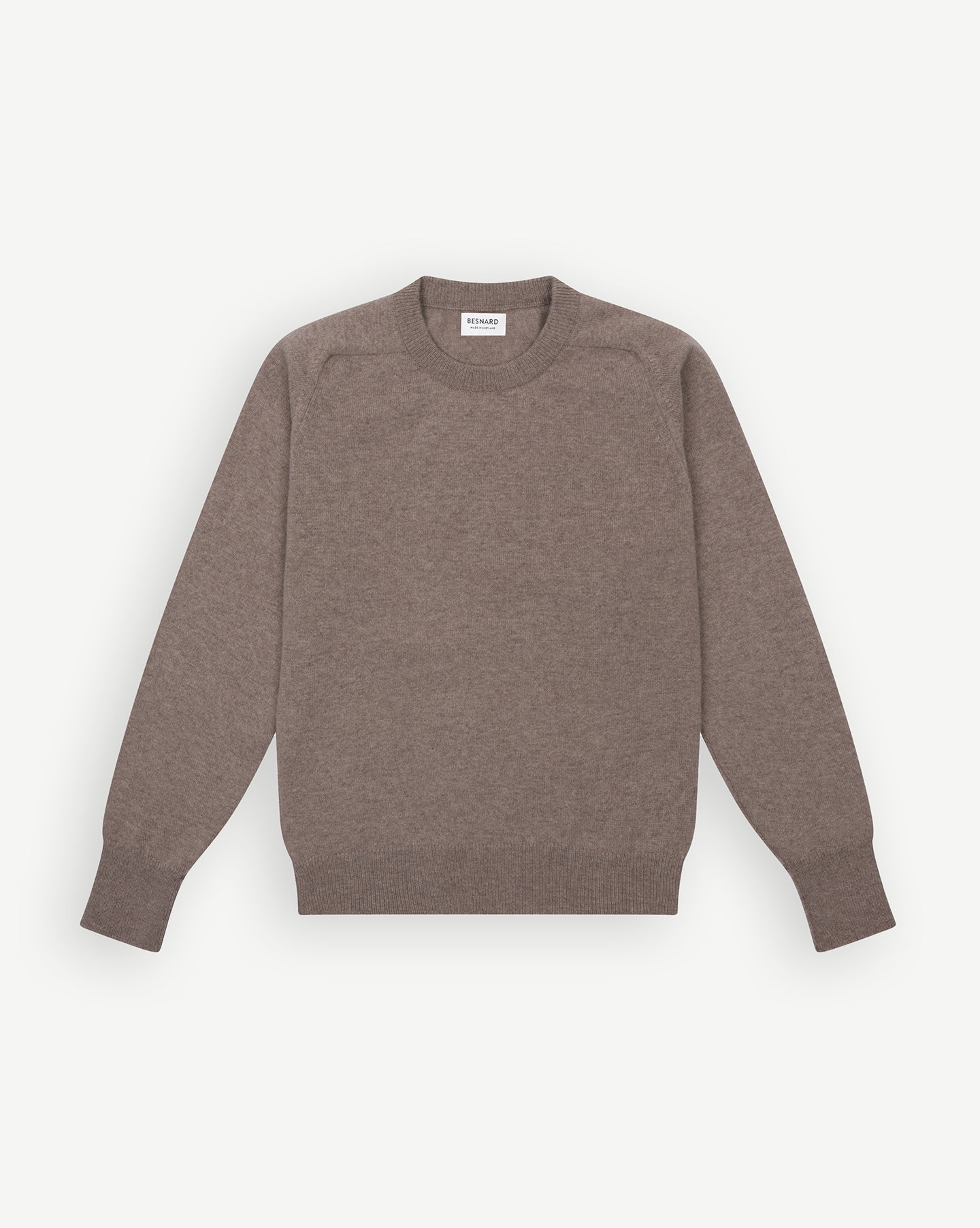 Light brown lambswool crew neck sweater