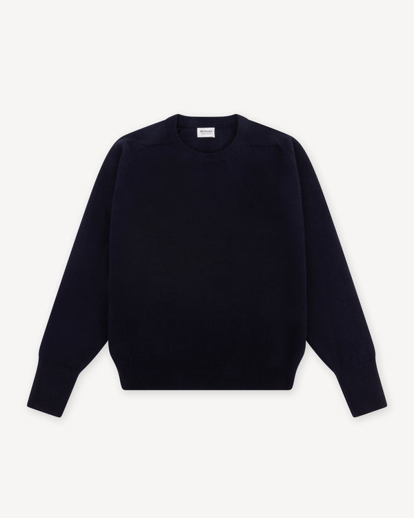 Navy Lambswool Crew Neck