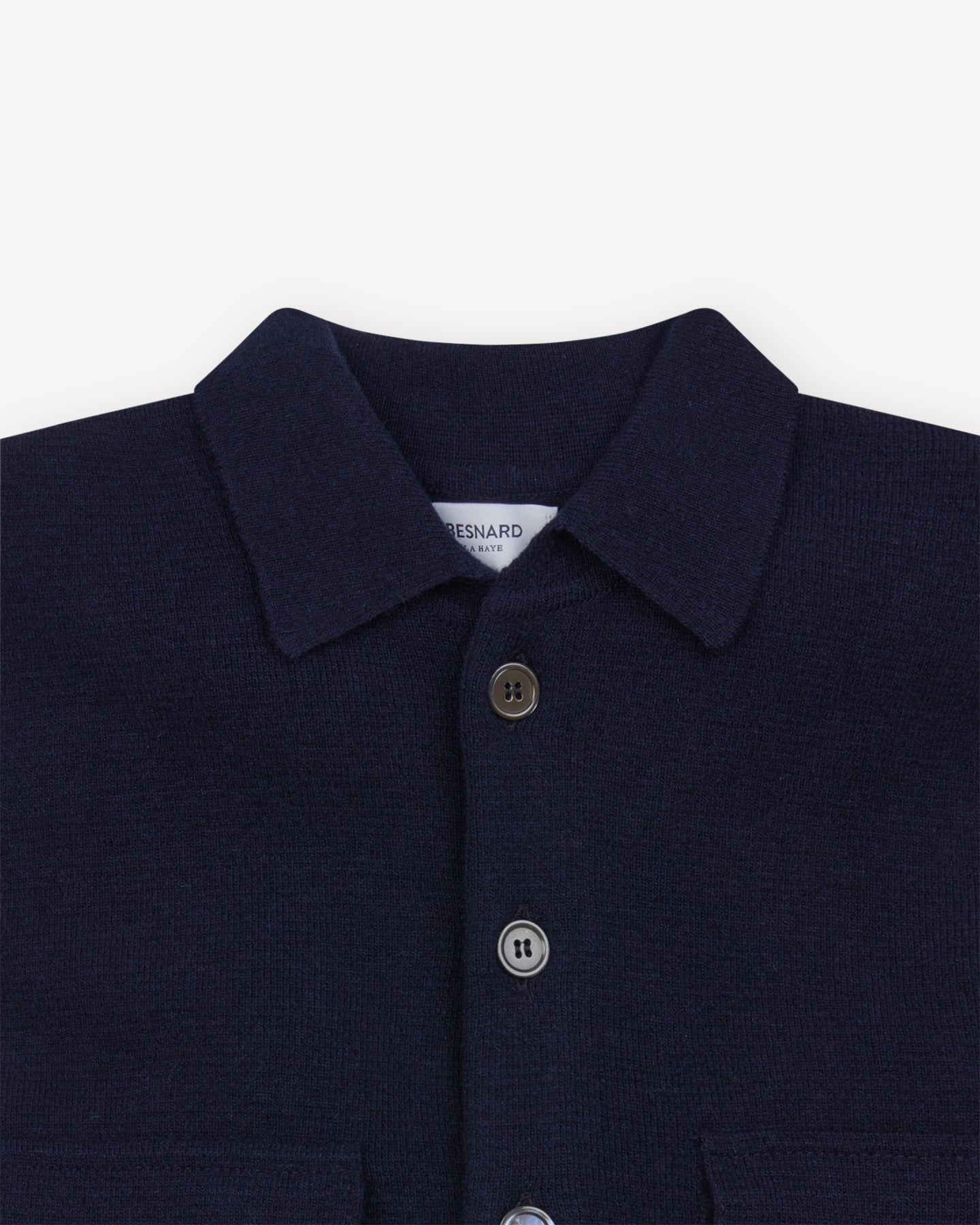 Navy Wool Cashmere Two Pocket Overshirt
