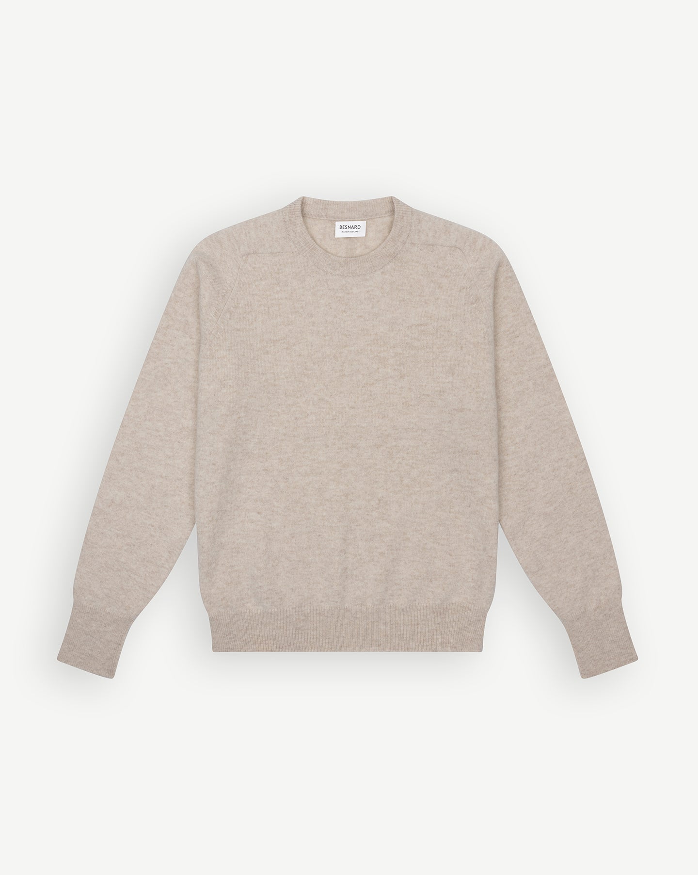 Oatmeal lambswool crew neck sweater