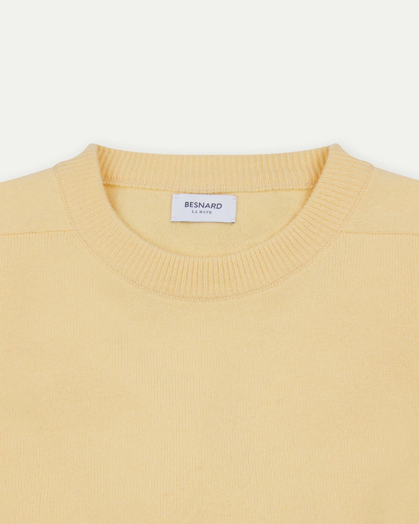 Pale Yellow Lambswool Crewneck Sweater