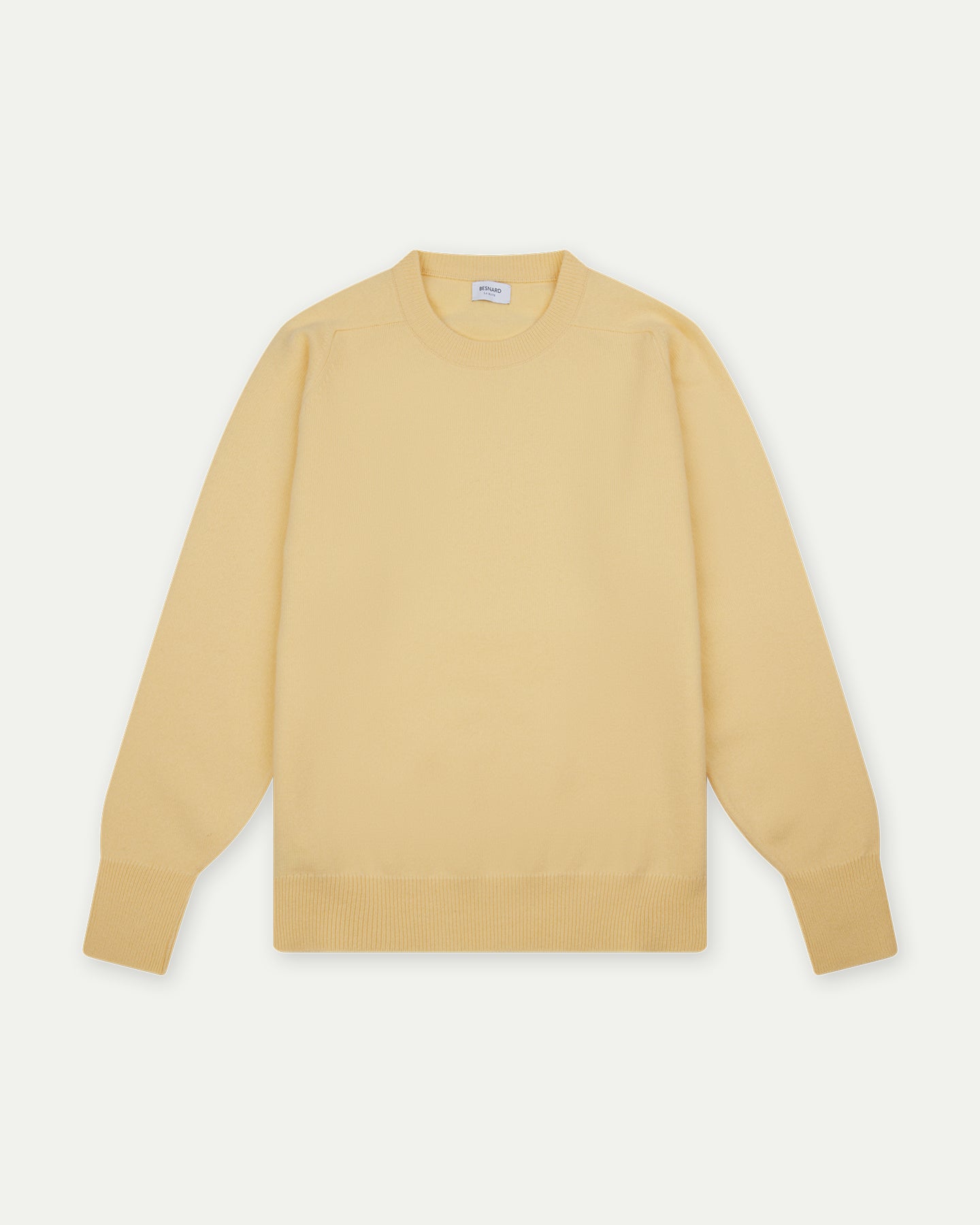 Pale Yellow Lambswool Crewneck Sweater