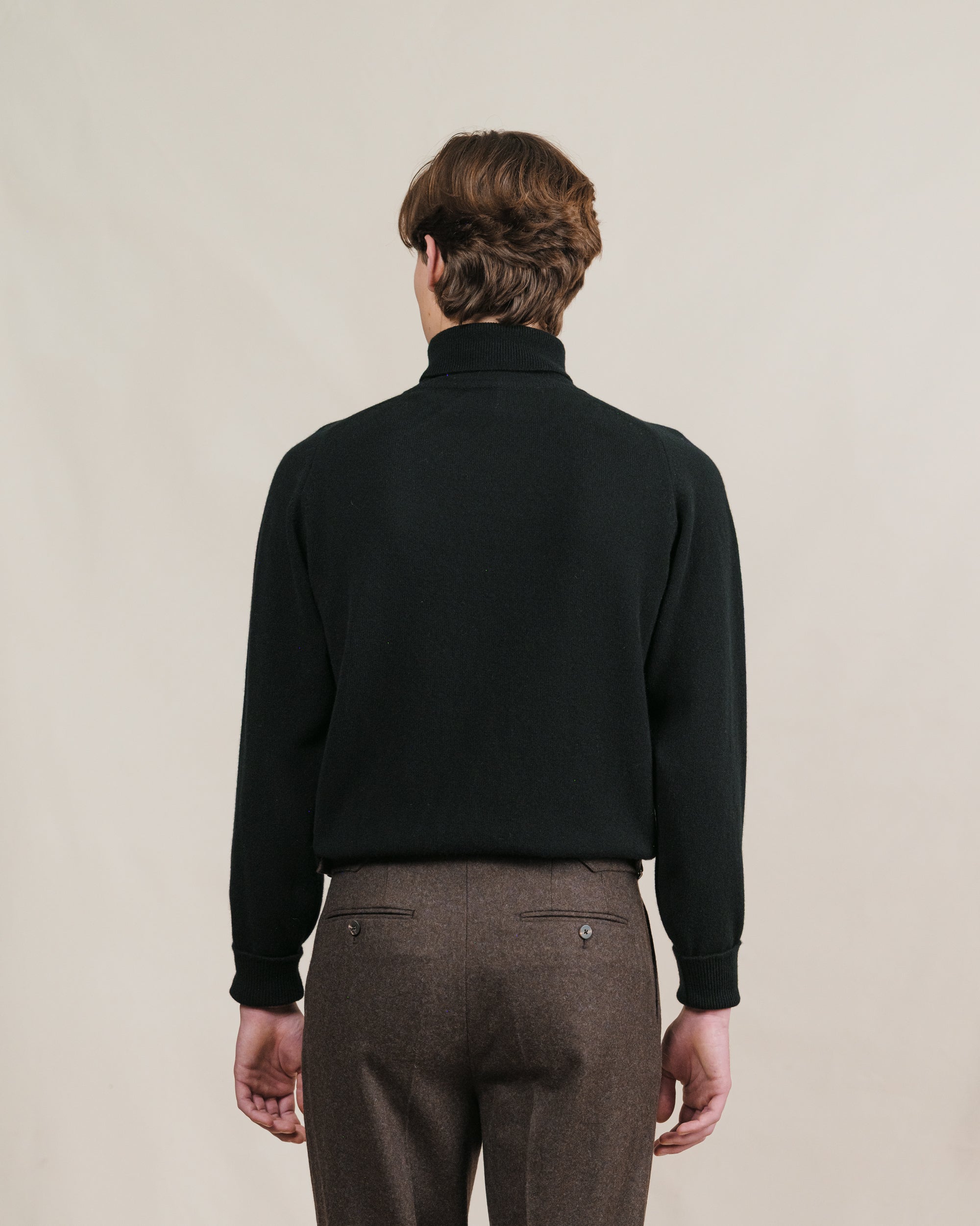 Black Lambswool Roll Neck