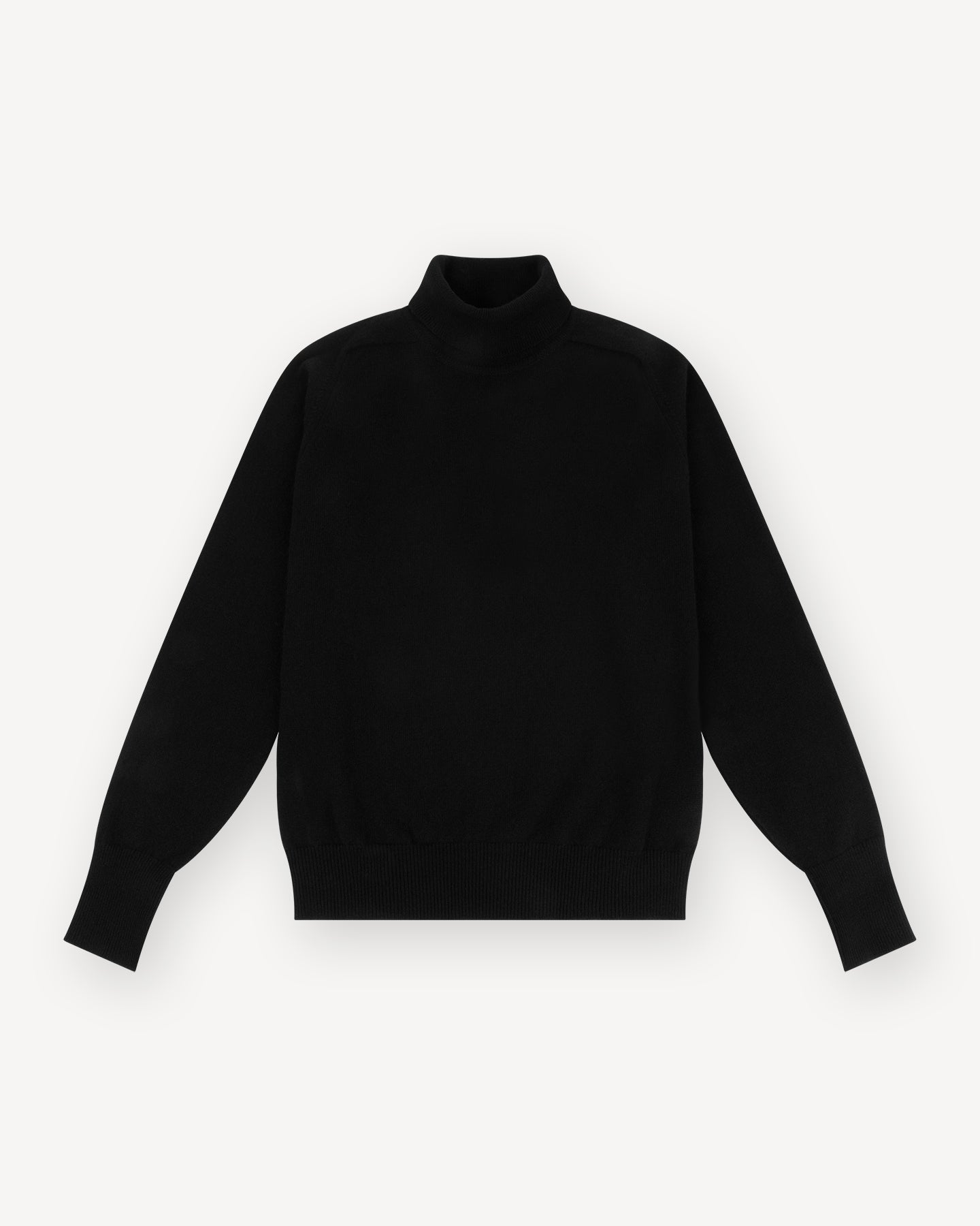 Black Lambswool Roll Neck