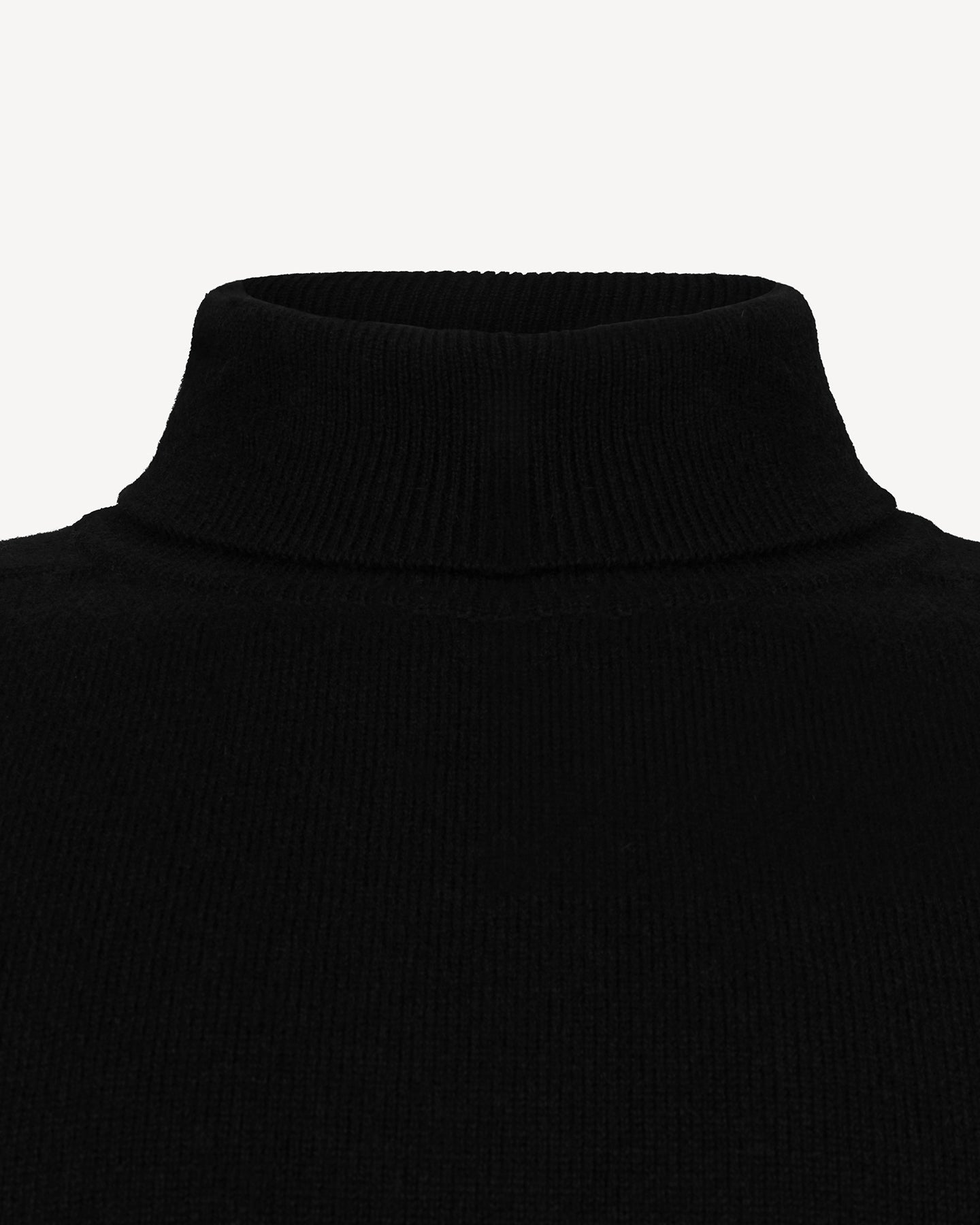 Black Lambswool Roll Neck