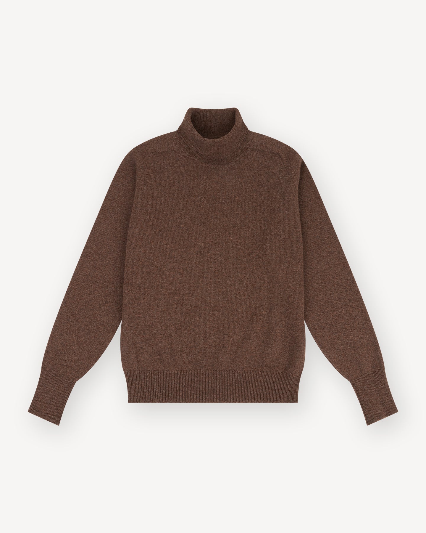 Mocha Lambswool Roll Neck
