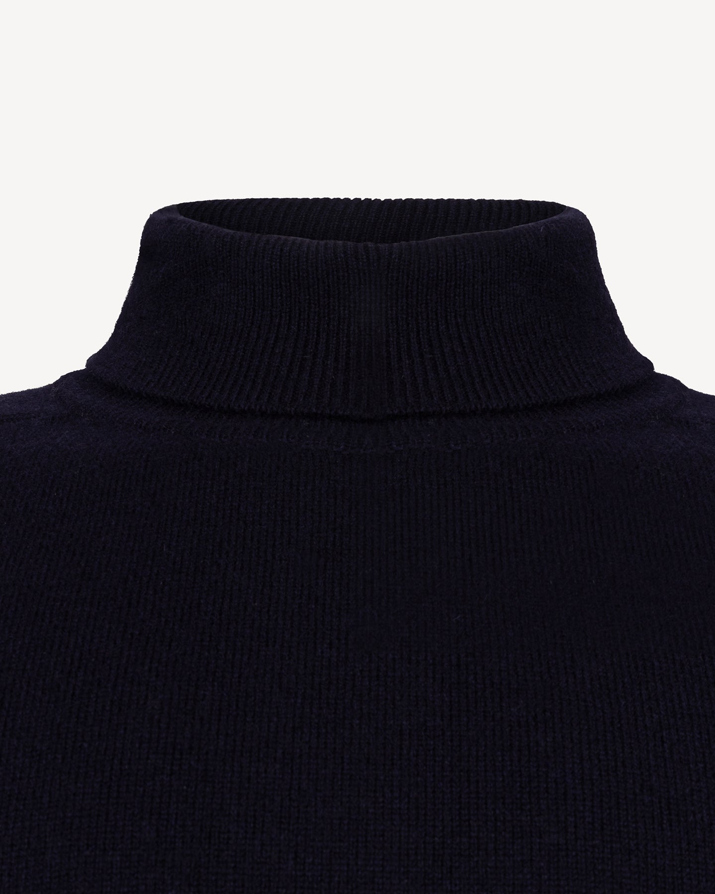 Navy Lambswool Roll Neck