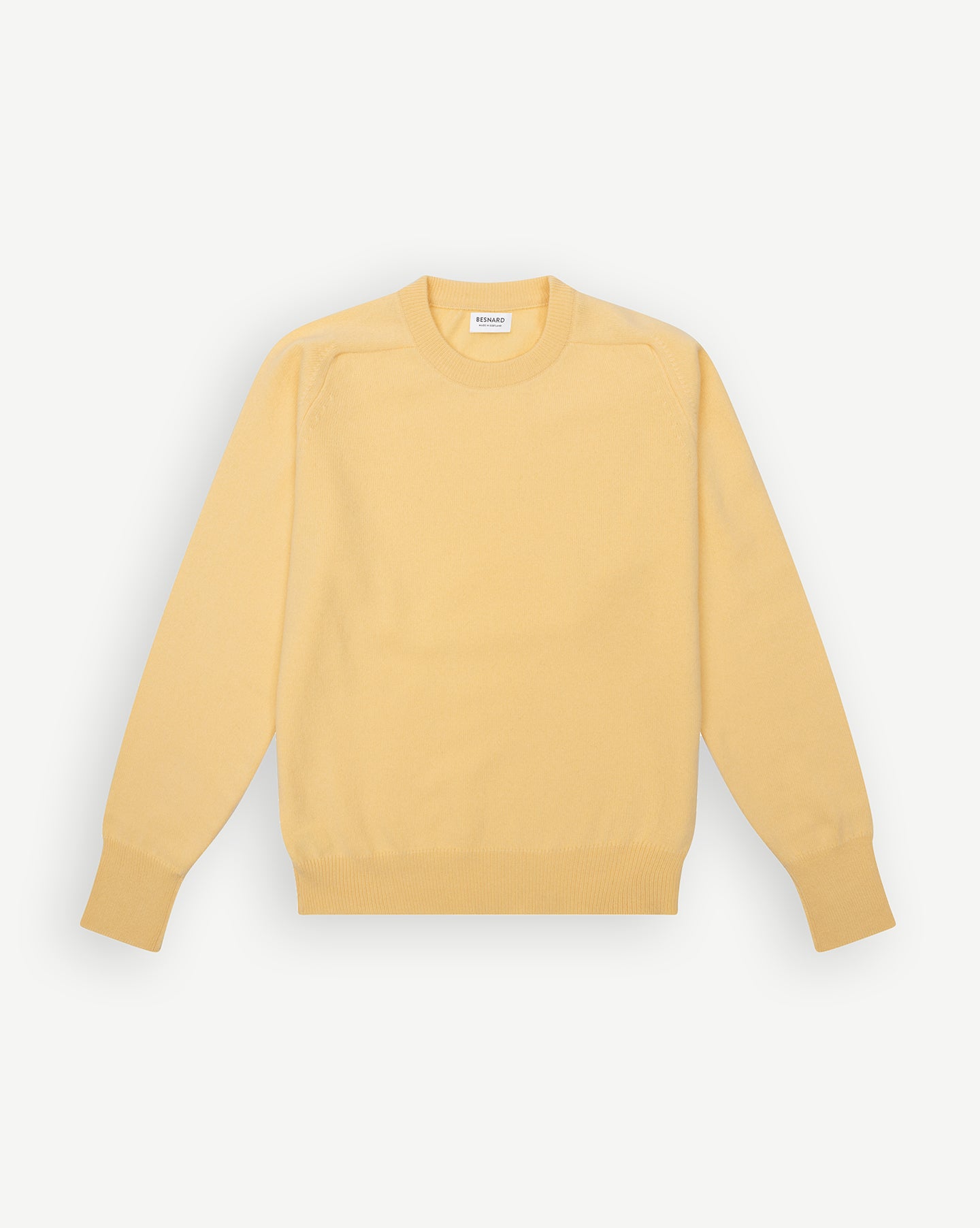 Yellow Lambswool Crew Neck Sweater