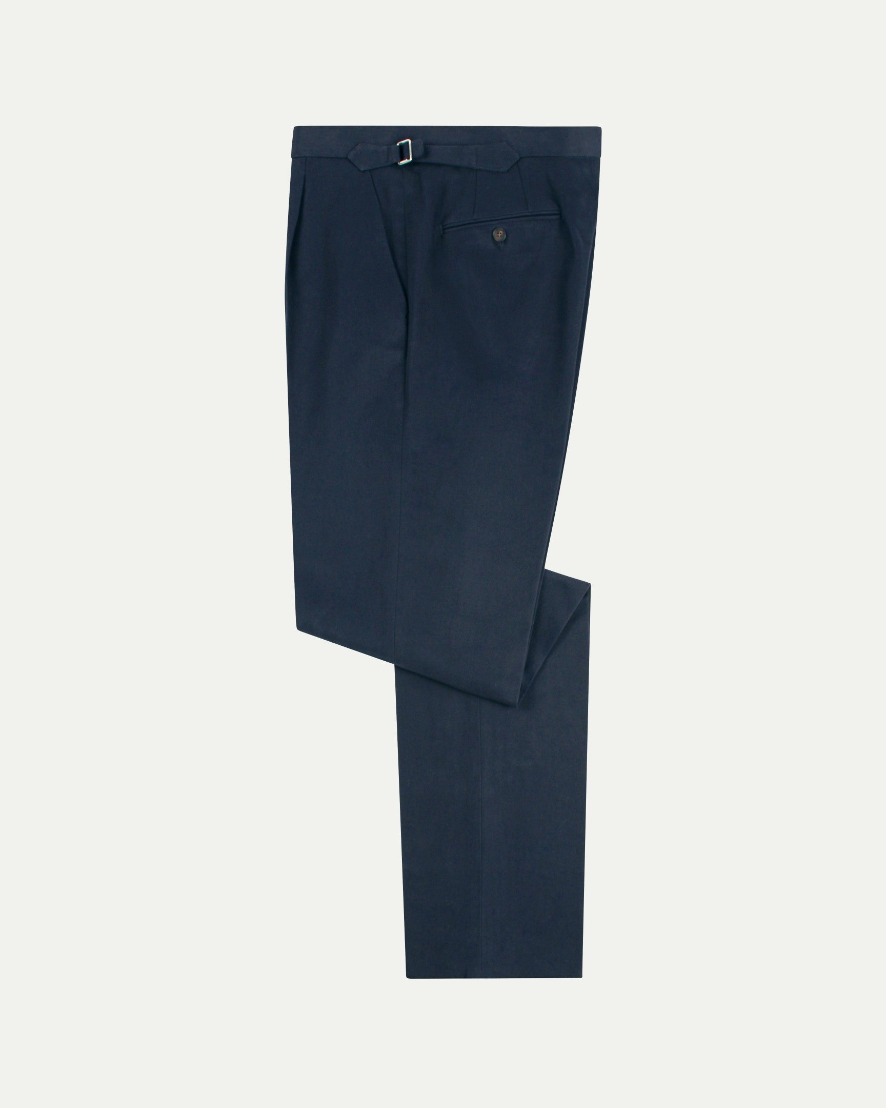 Made-To-Order Trousers in Dark Blue Cotton Drill