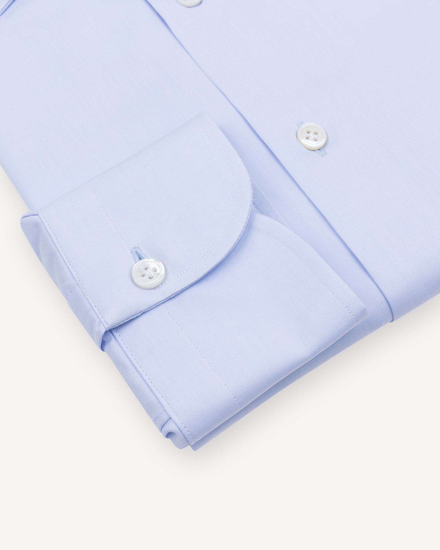 Light Blue Twill Spread Collar Shirt with single cuffs