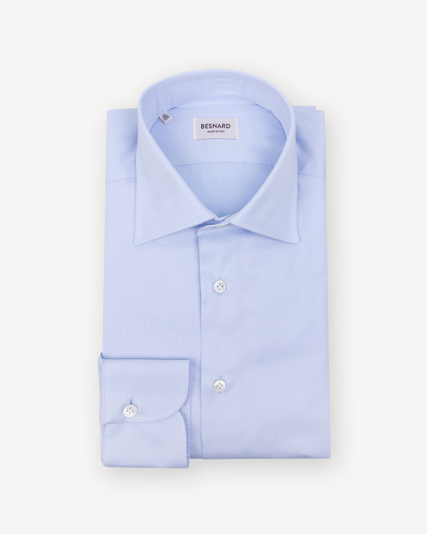 Light Blue Twill Spread Collar Shirt