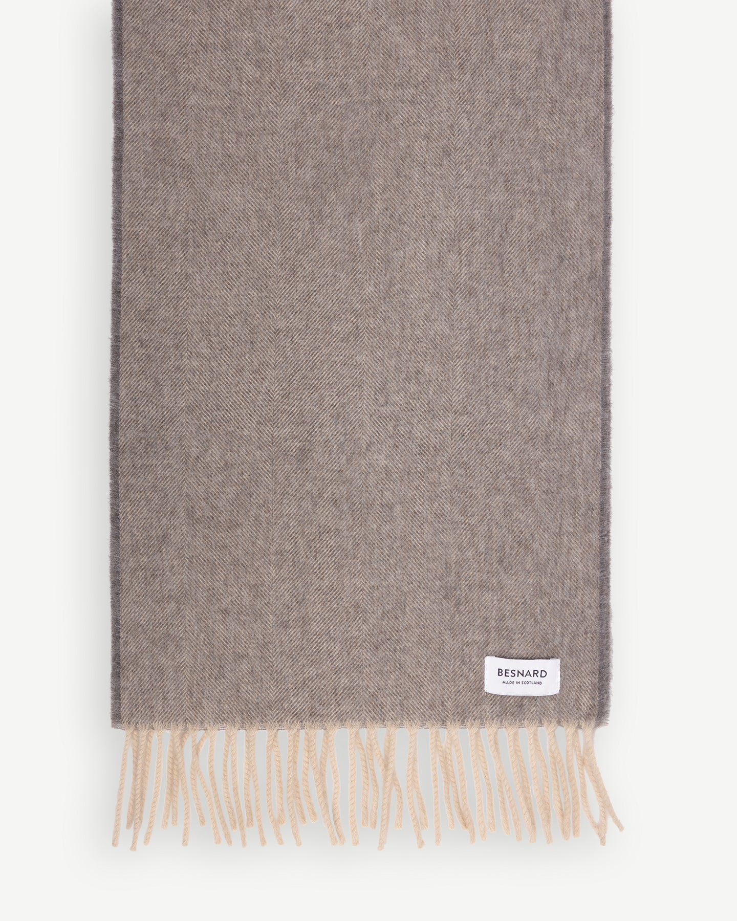 Light Brown Herringbone Cashmere Scarf