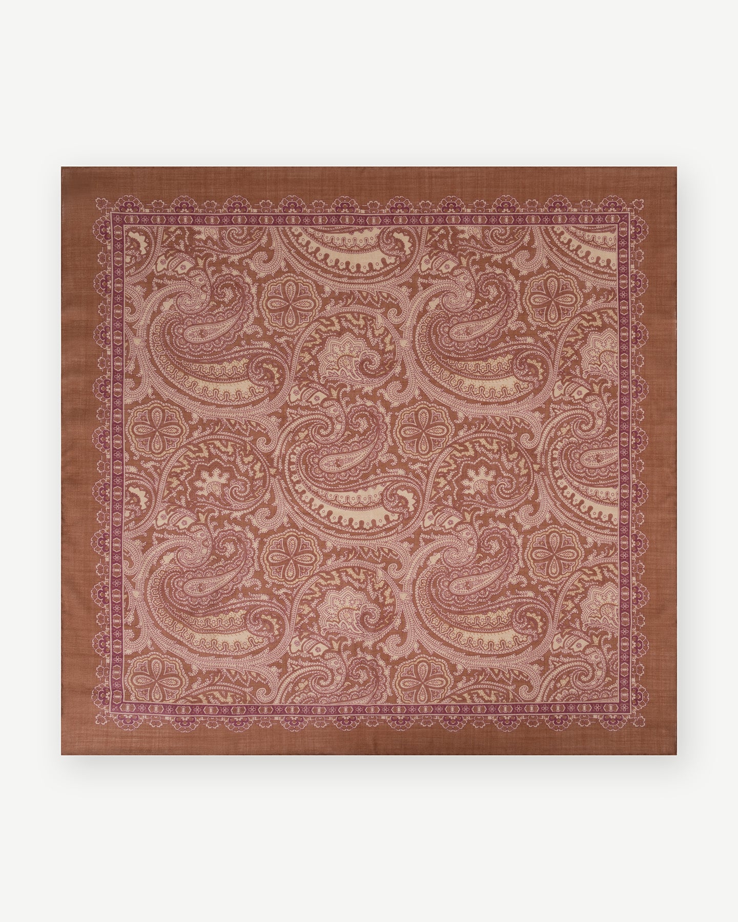 Light brown square scarf Paisley print