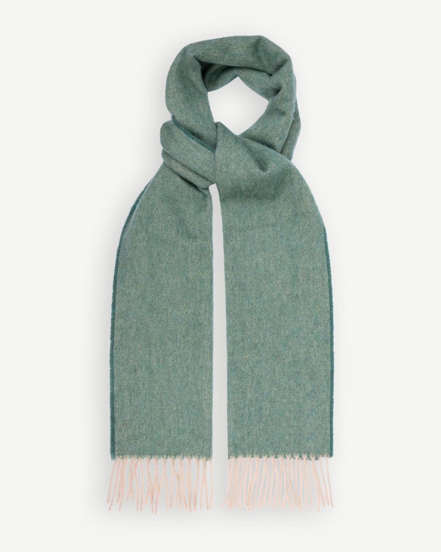 Light Green Herringbone Cashmere Scarf