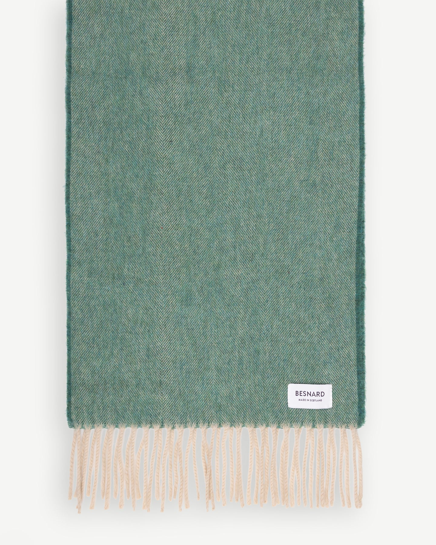 Light Green Herringbone Cashmere Scarf