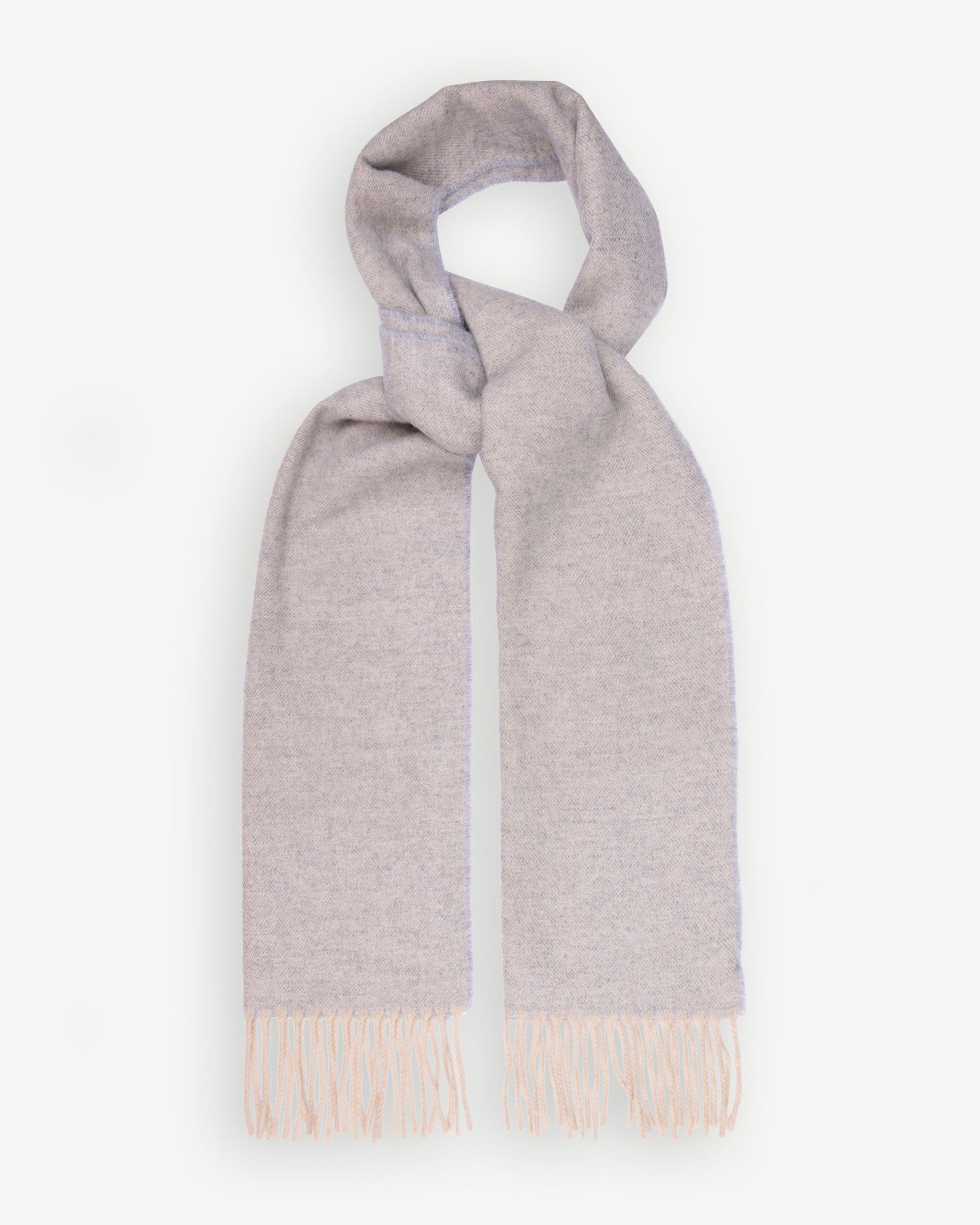 Light Grey Herringbone Cashmere Scarf