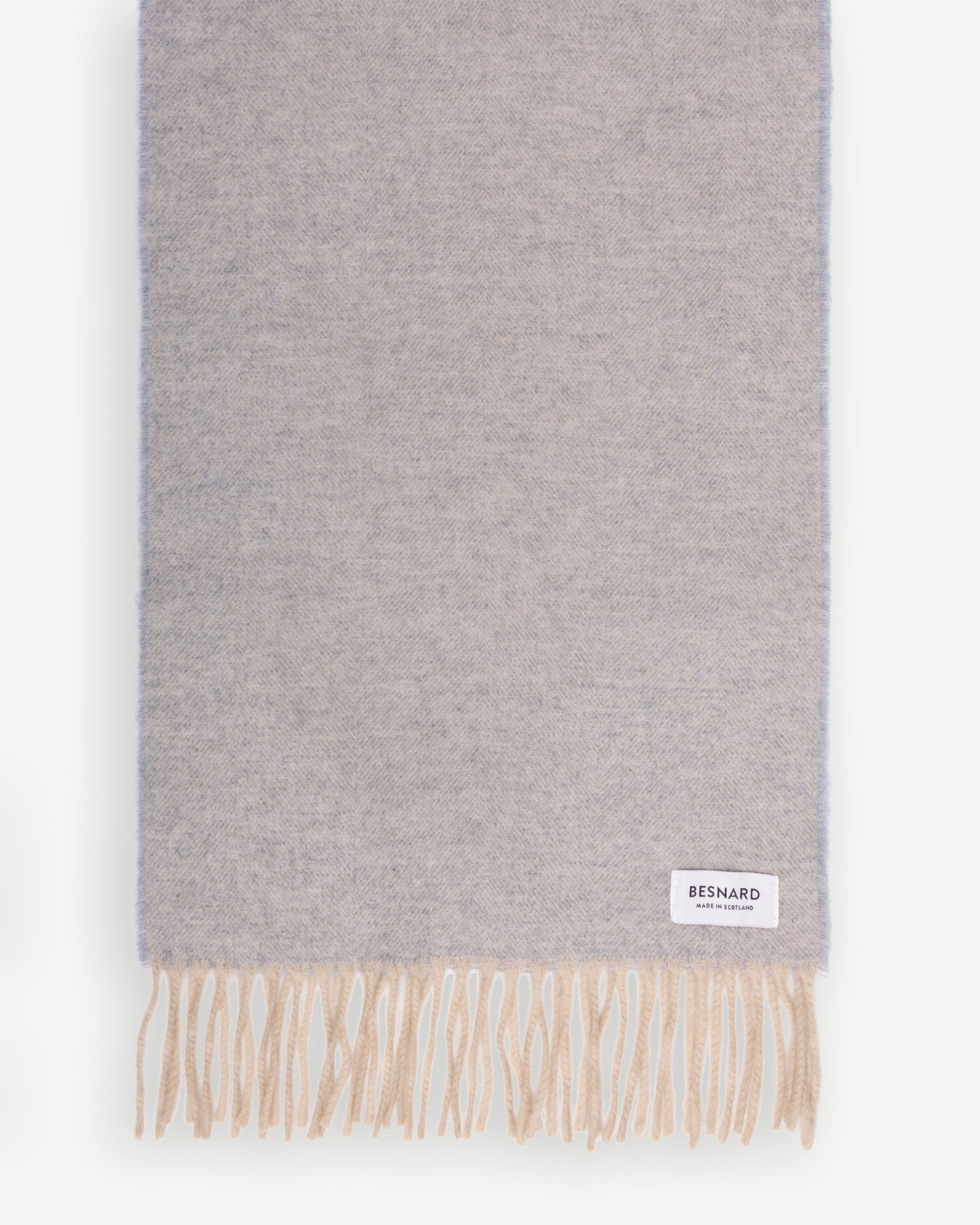 Light Grey Herringbone Cashmere Scarf