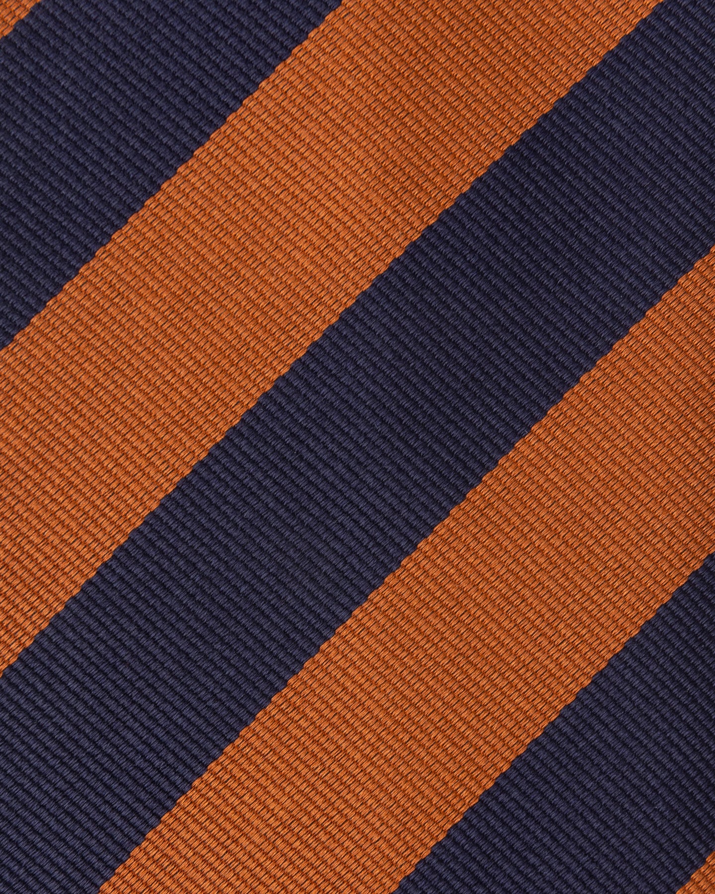 Navy and Orange Regimental Stripe Repp Tie