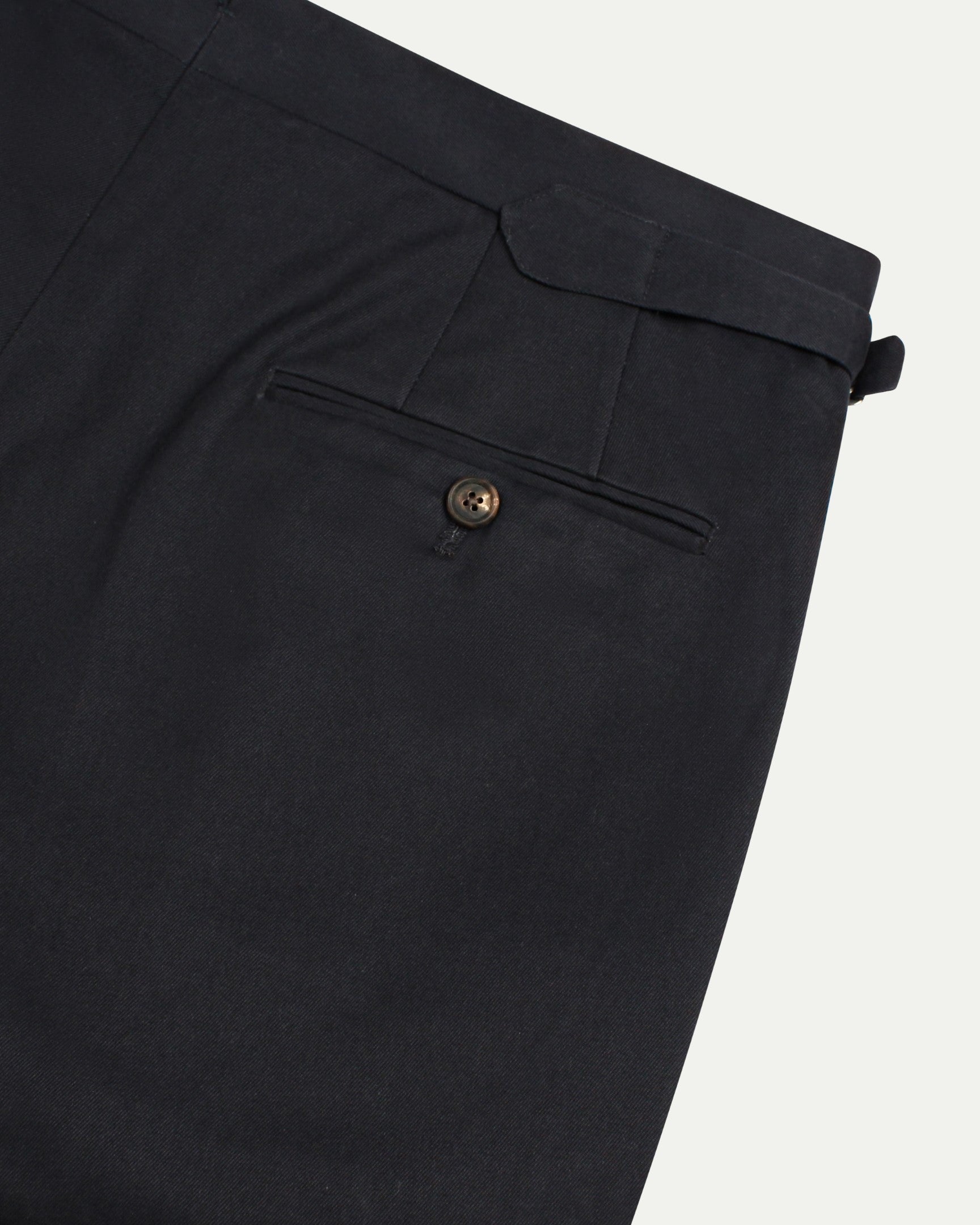 Made-To-Order Trousers in Navy Cotton Drill