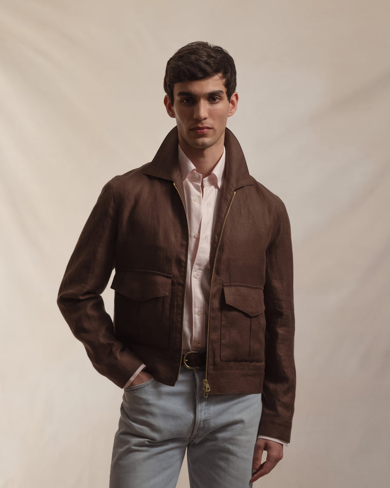 Bruin Linnen Flight Jacket