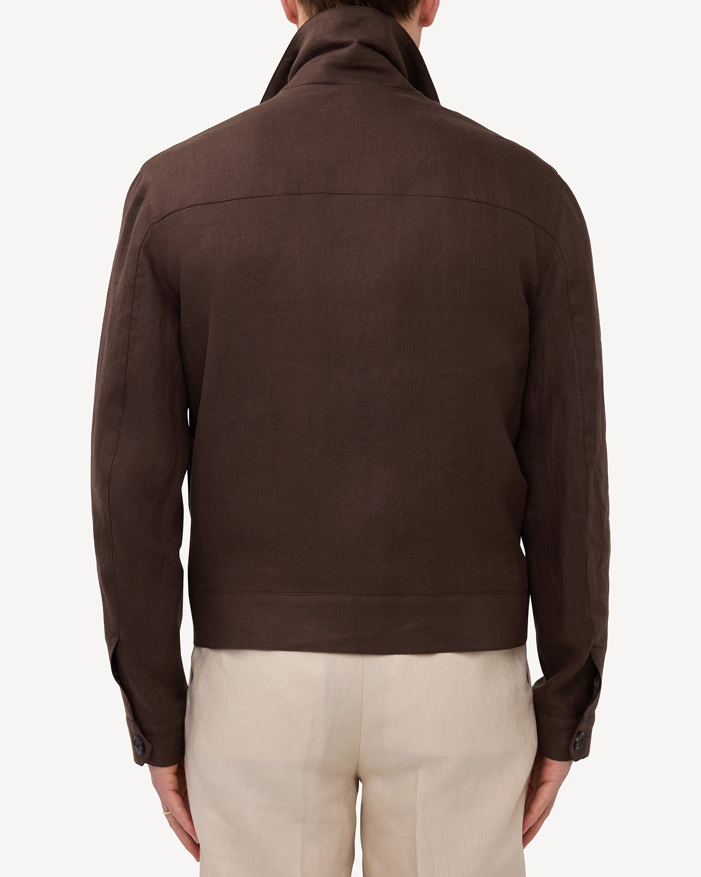 Brown Linen Flight Jacket