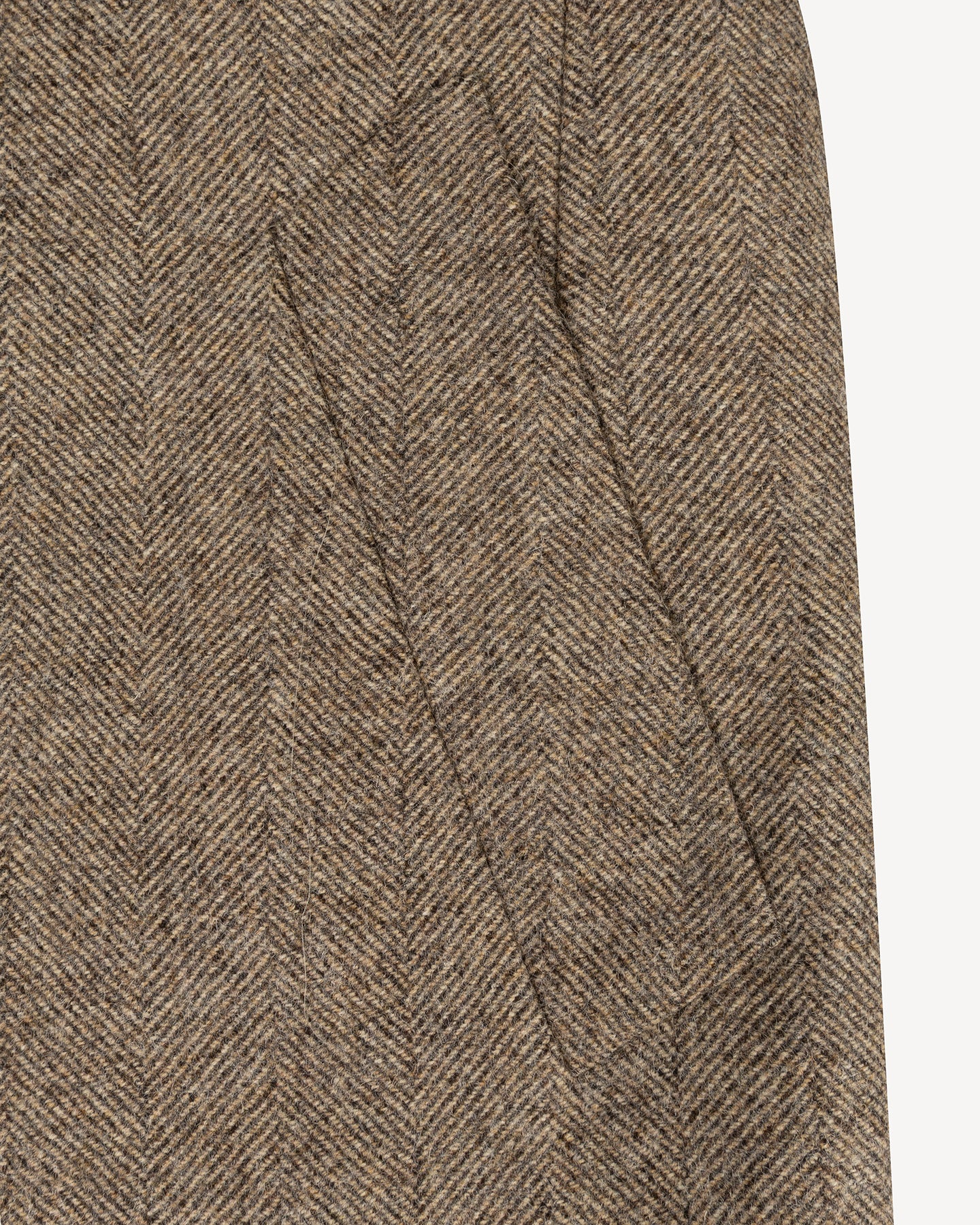 Light brown herringbone coat with side pockets