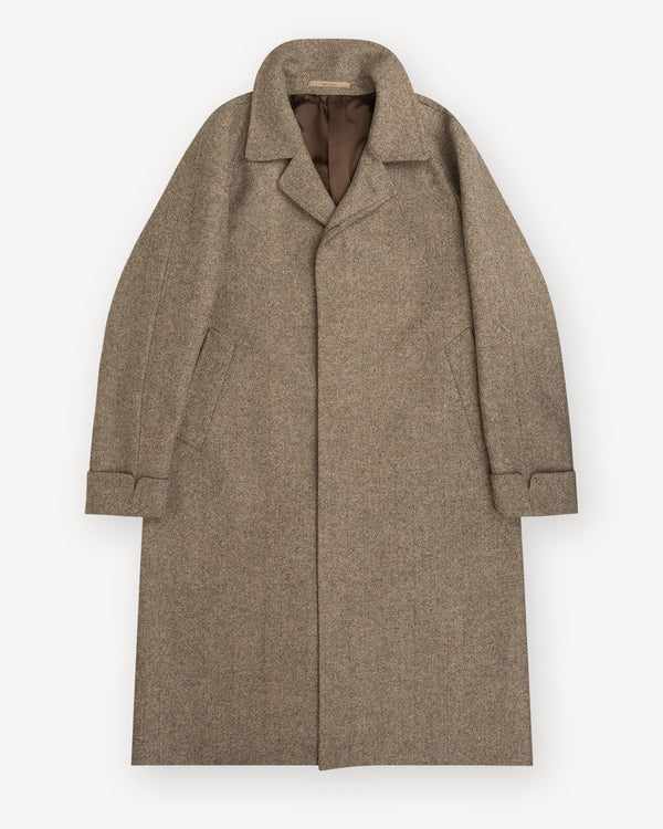 Light Brown Herringbone Raglan Coat