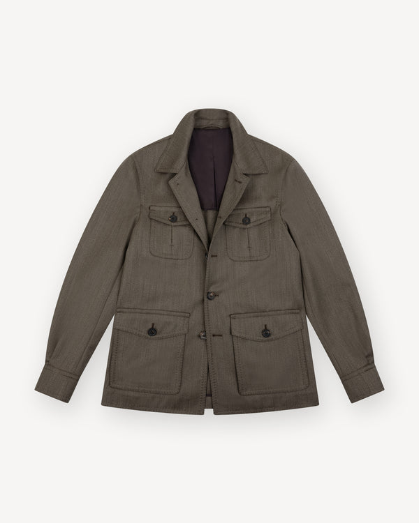 Mid Brown Covert Safari Jacket