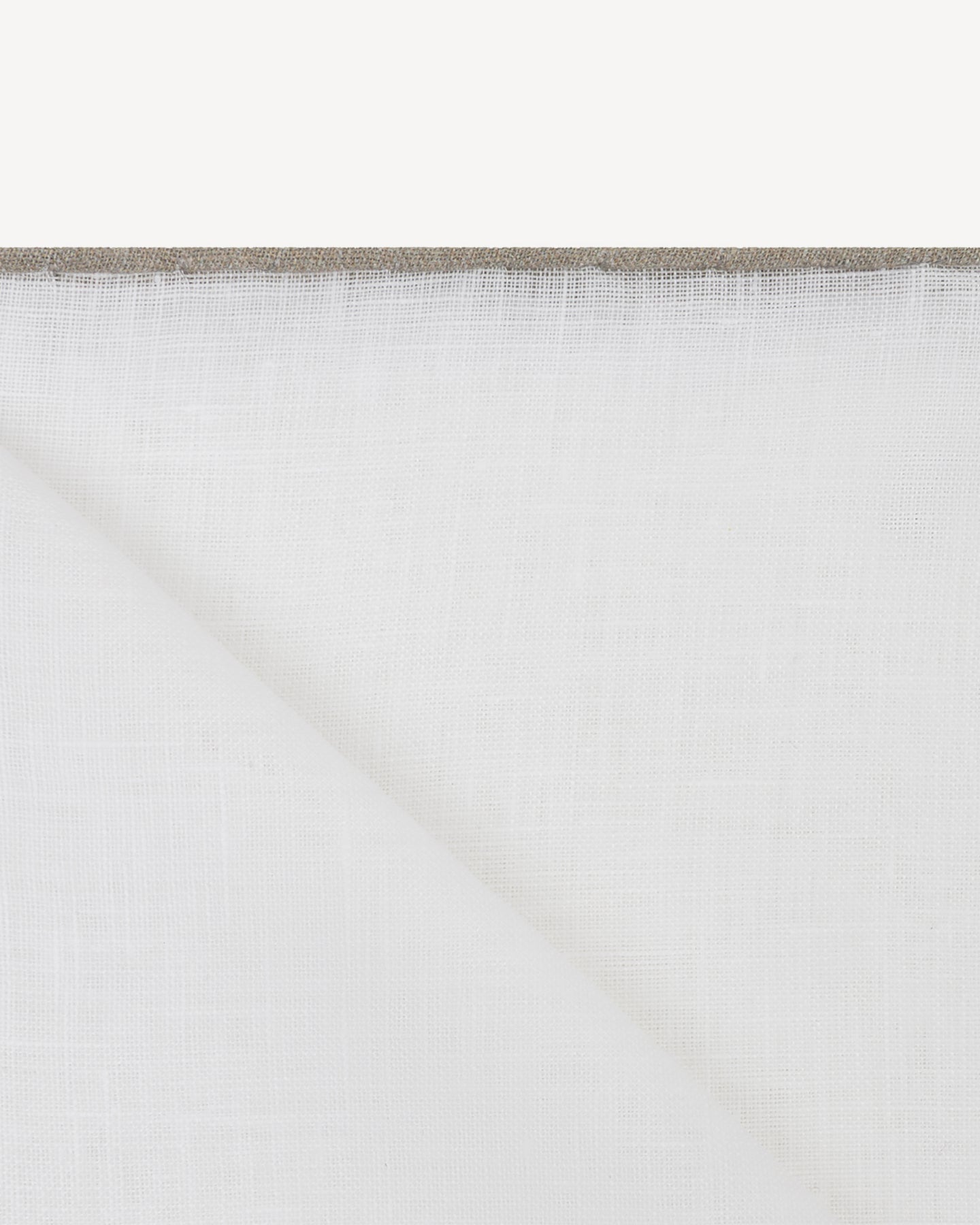 Beige Shoestring Linen Pocket Square