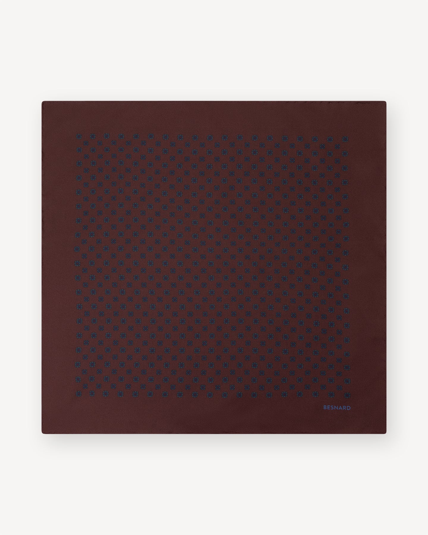 Burgundy Medallion Silk Pocket Square