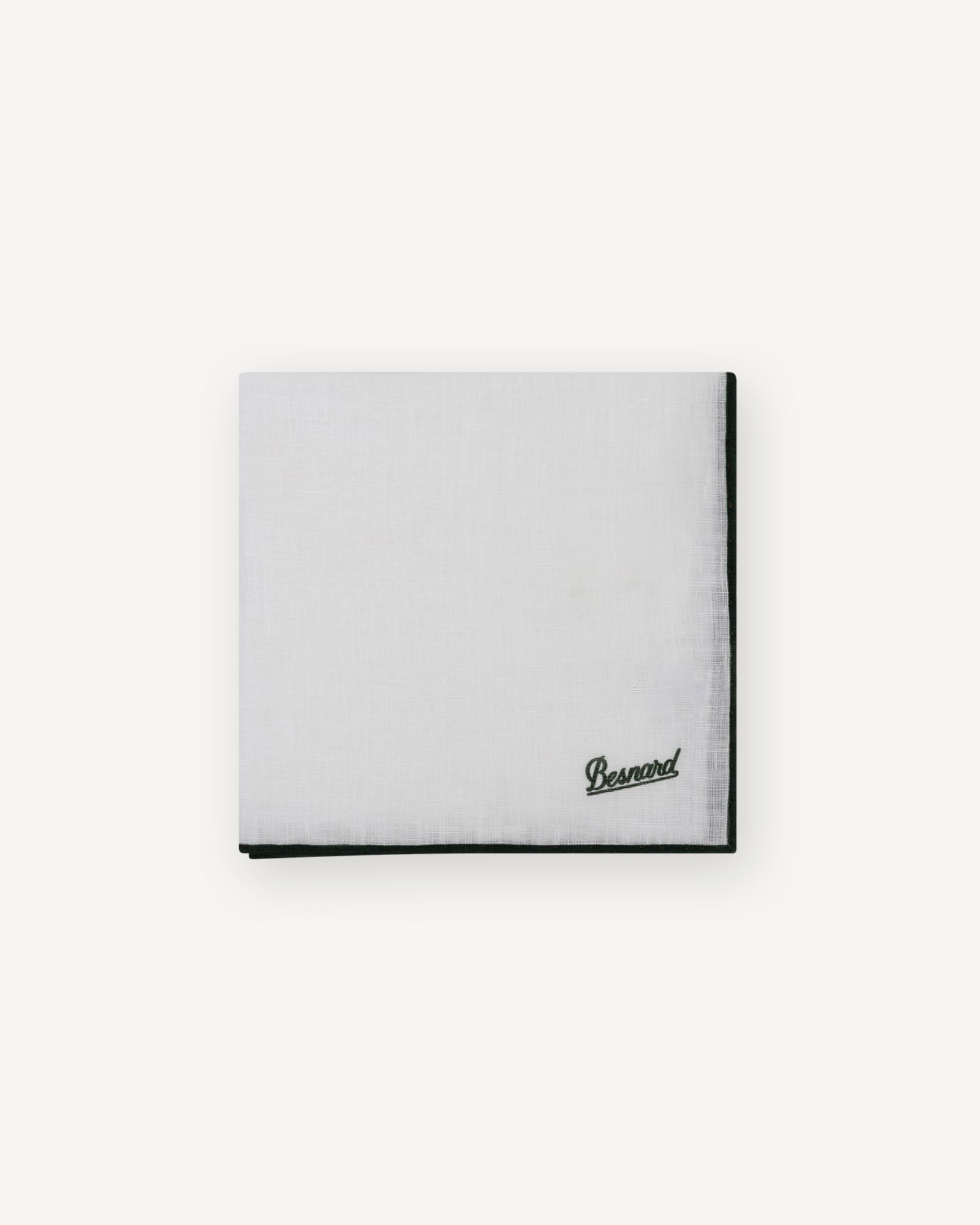 White Green Shoestring Linen Pocket Square