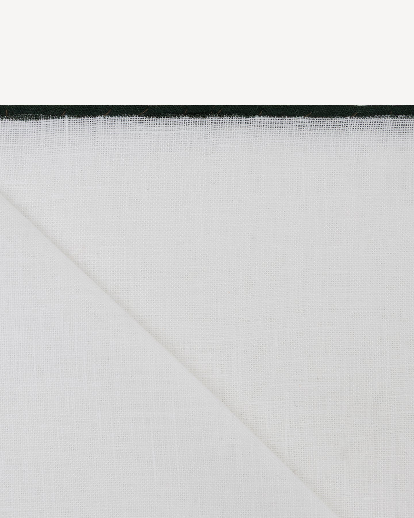 White Green Shoestring Linen Pocket Square