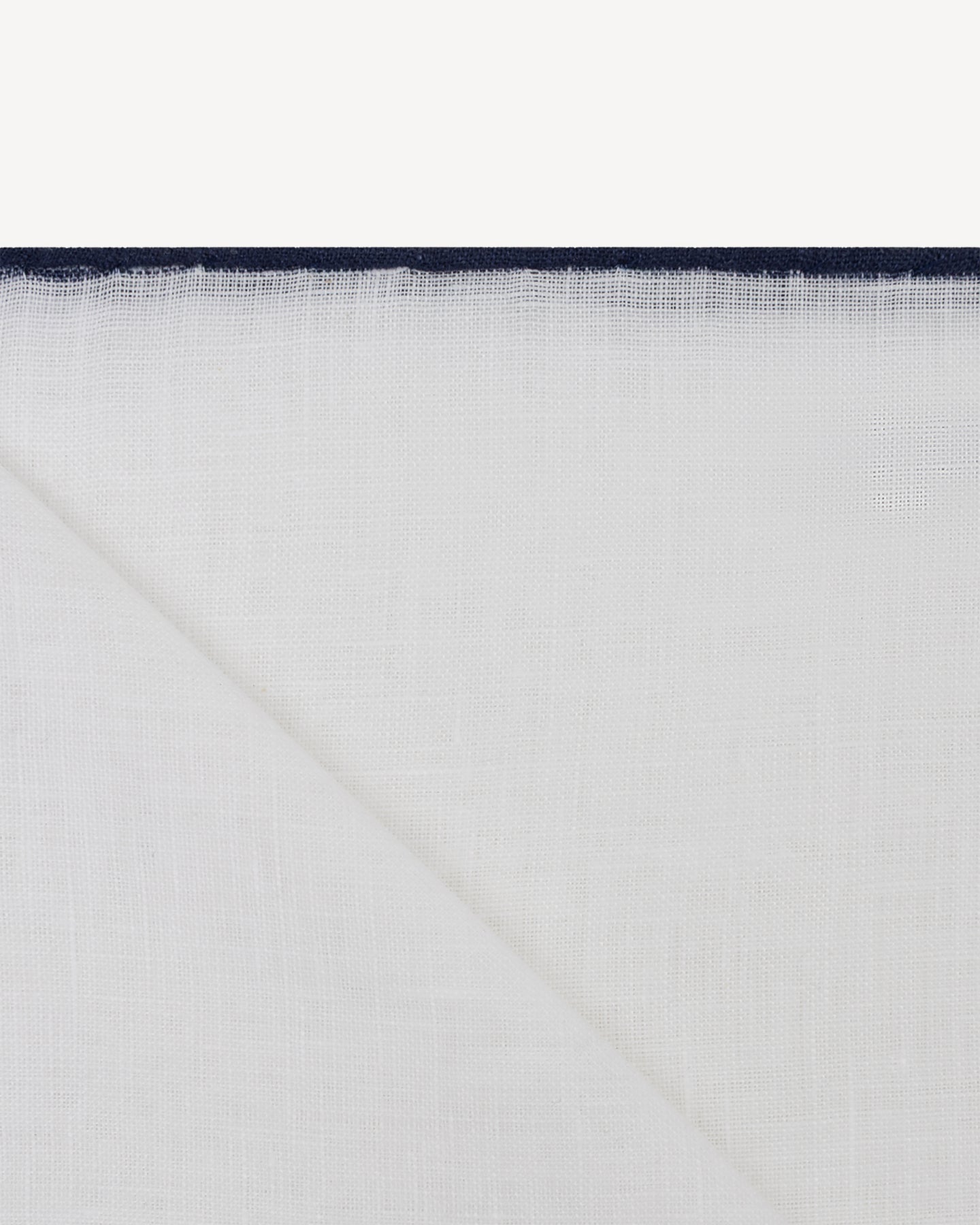White Navy Shoestring Linen Pocket Square