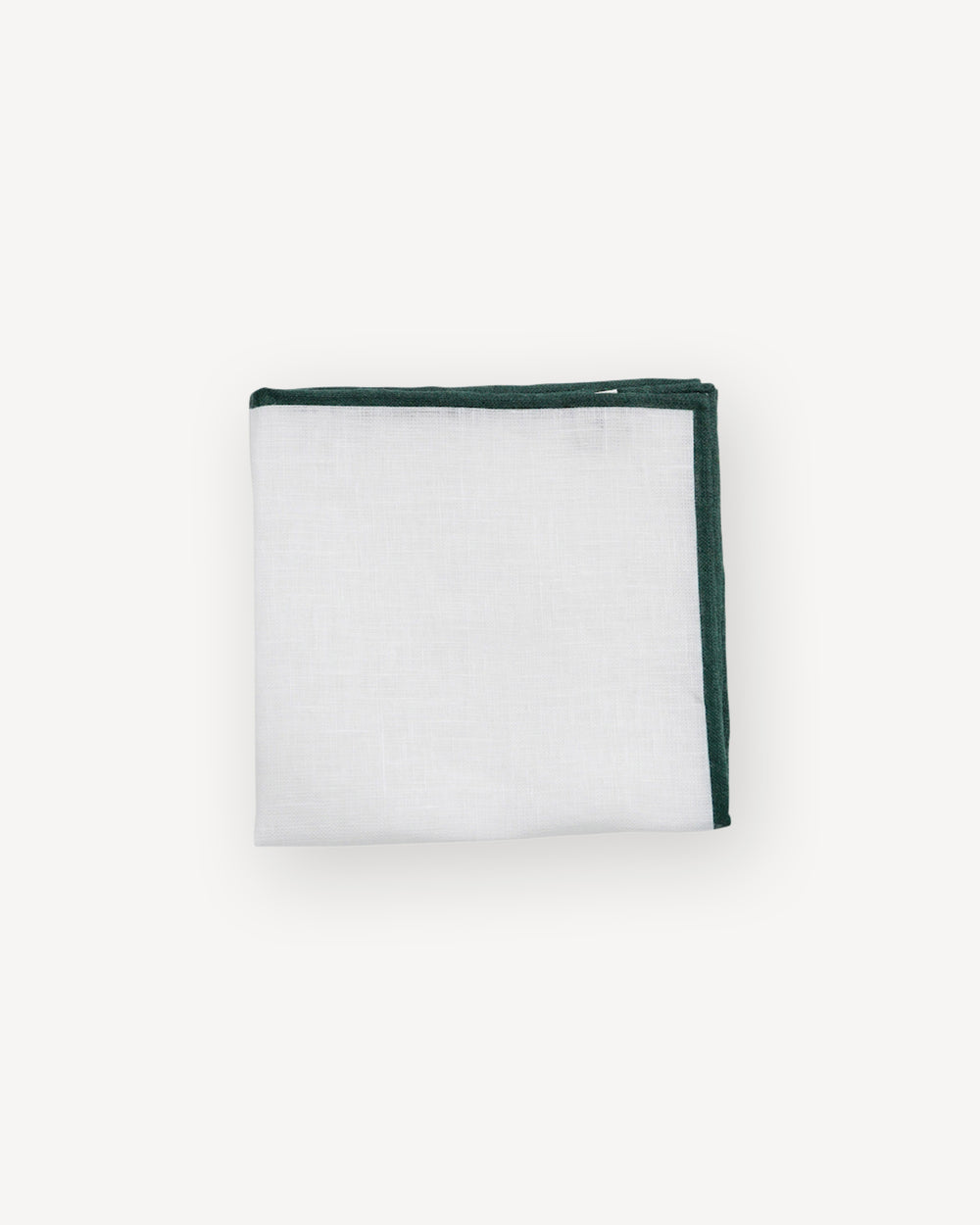 White Green Shoestring Linen Pocket Square