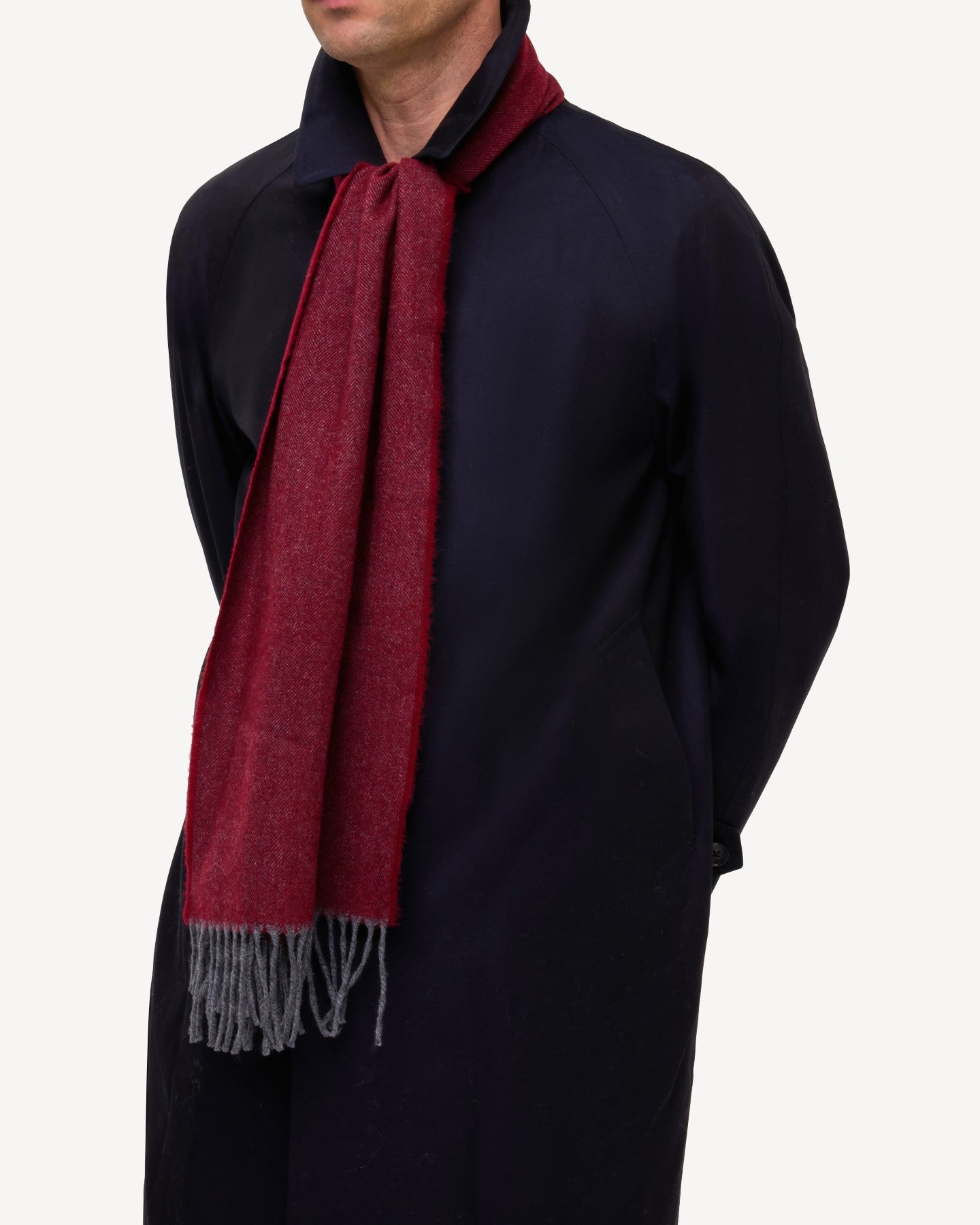 Red Herringbone Cashmere Scarf