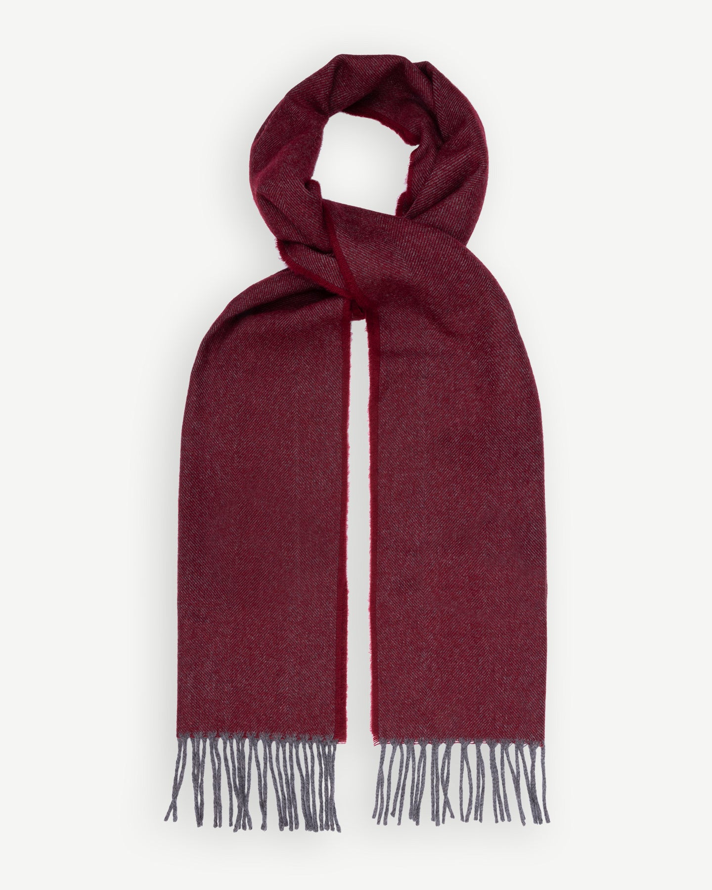 Red Herringbone Cashmere Scarf