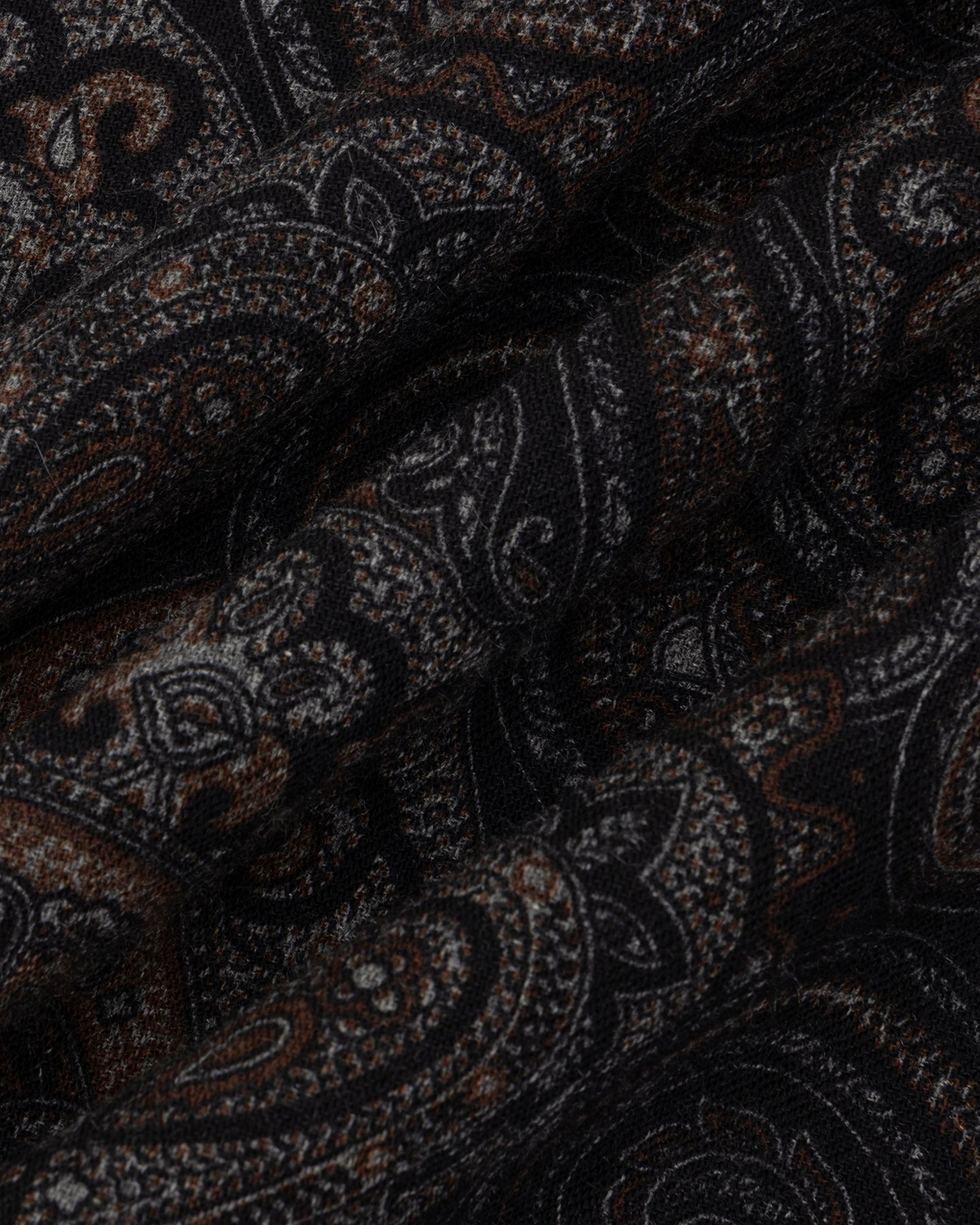 Black Paisley Wool Scarf