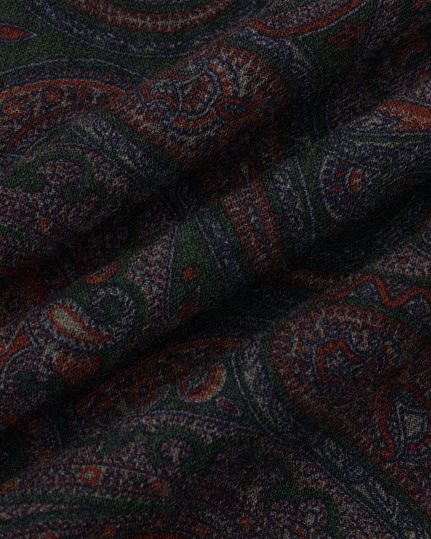 Green Paisley Wool Scarf