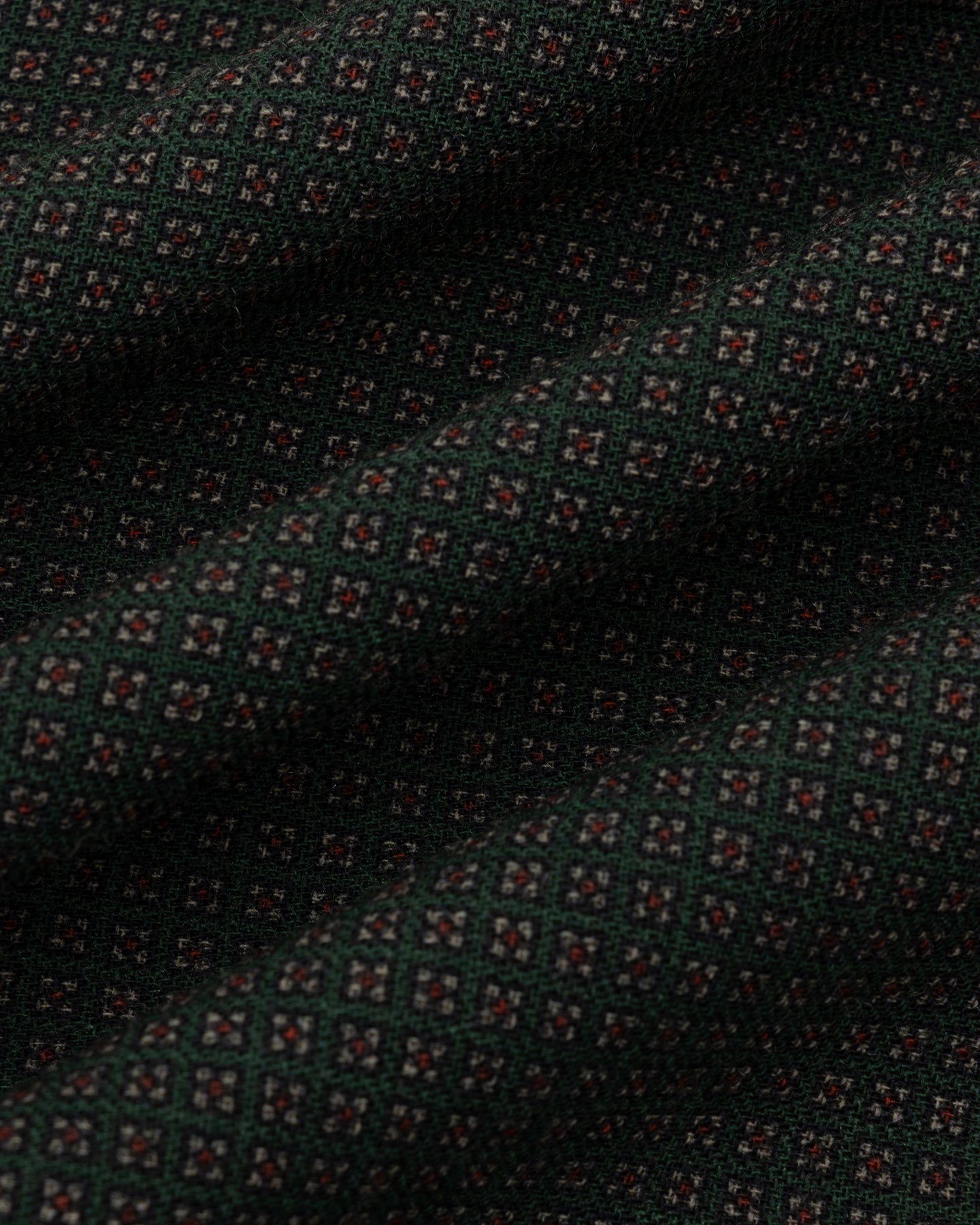 Green Red Pattern Wool Scarf
