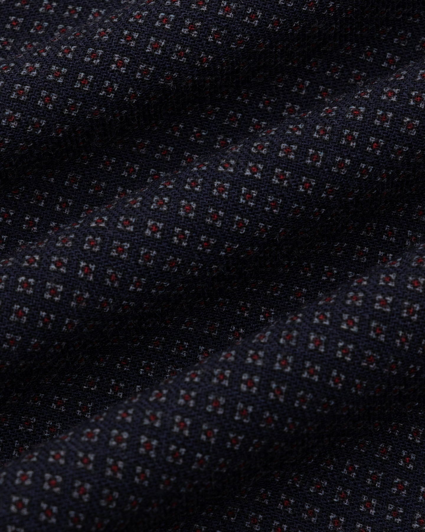 Navy Red Pattern Wool Scarf